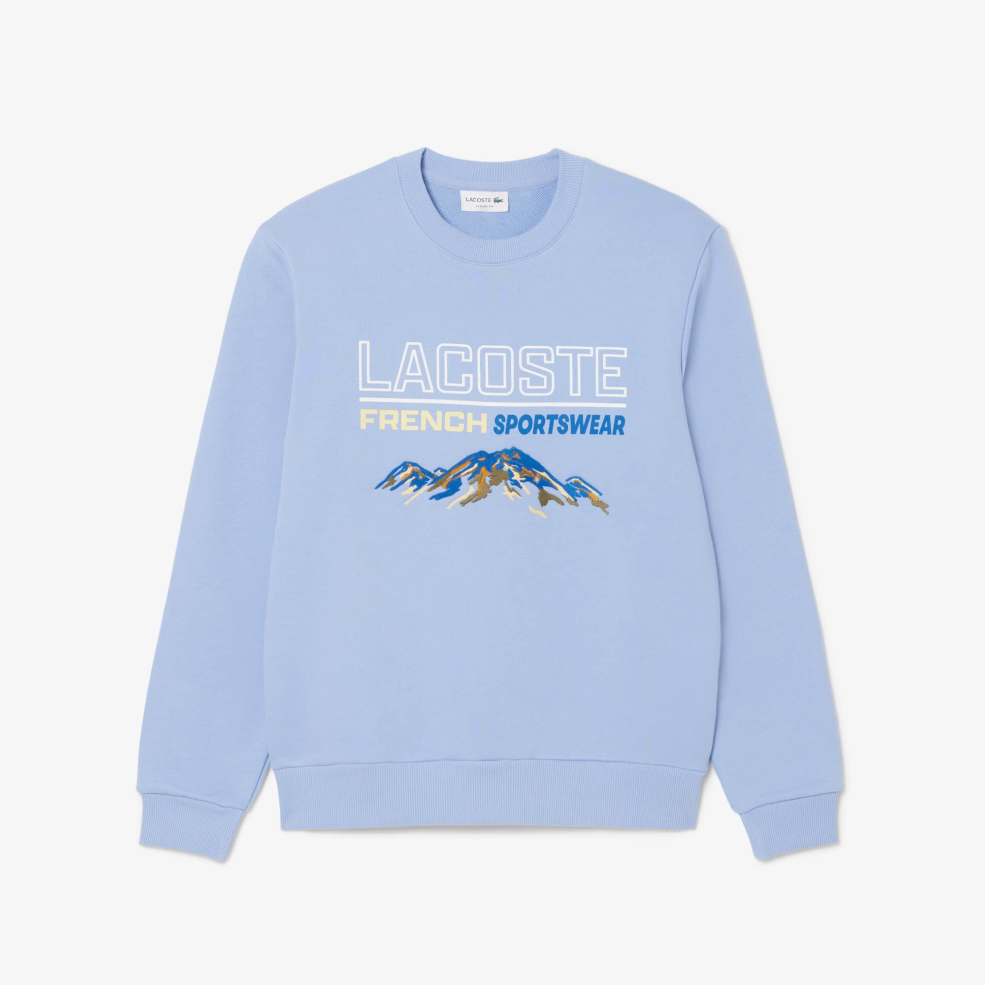 Men's Embroidered Motif Fleece Sweatshirt - Purple