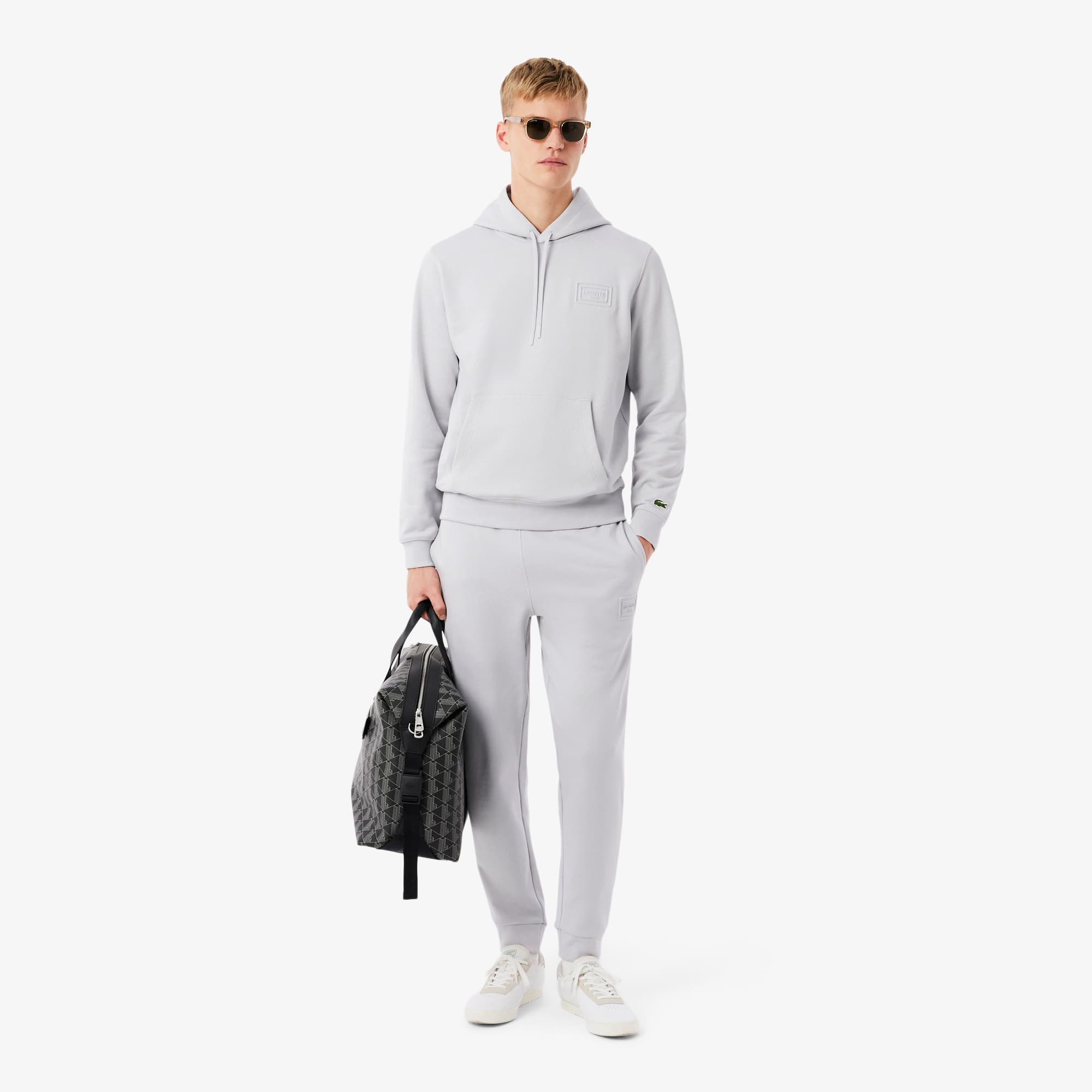 Embossed Branding Hoodie - Light Grey