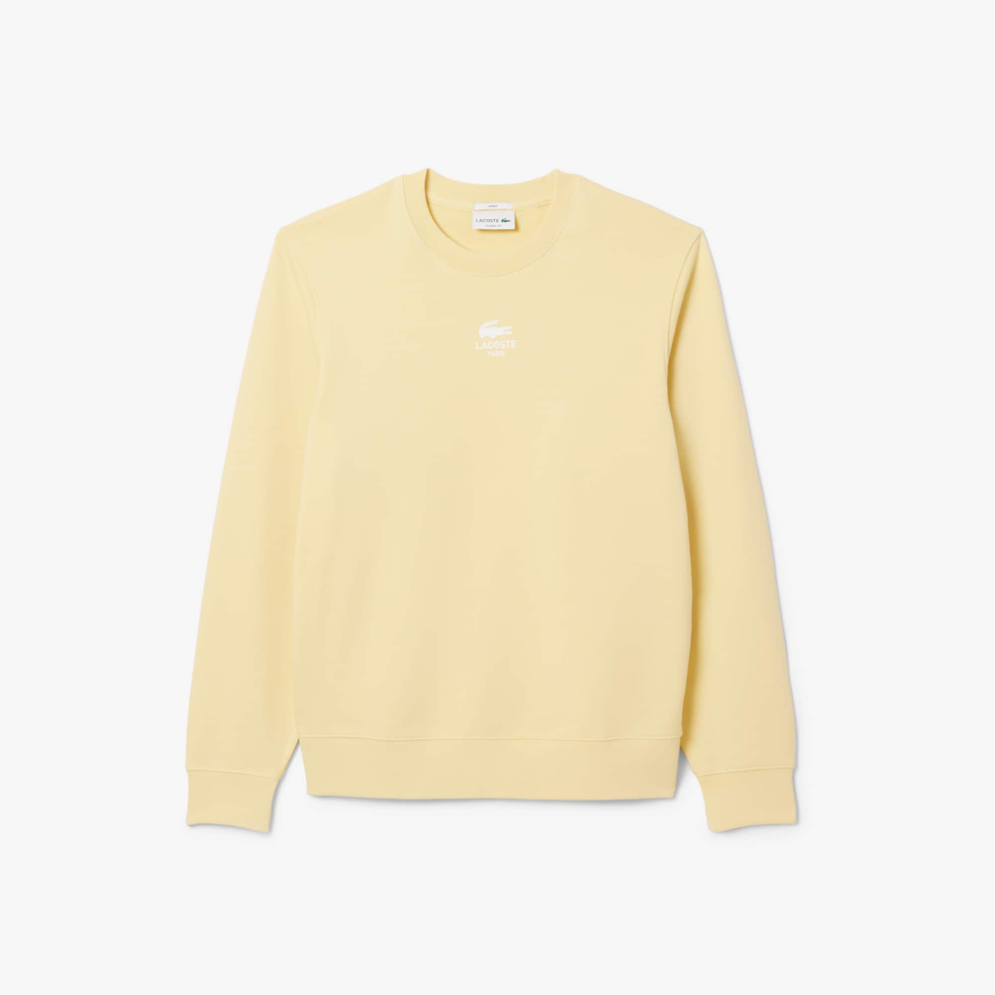 Unisex Printed Fleece Sweatshirt - Yellow
