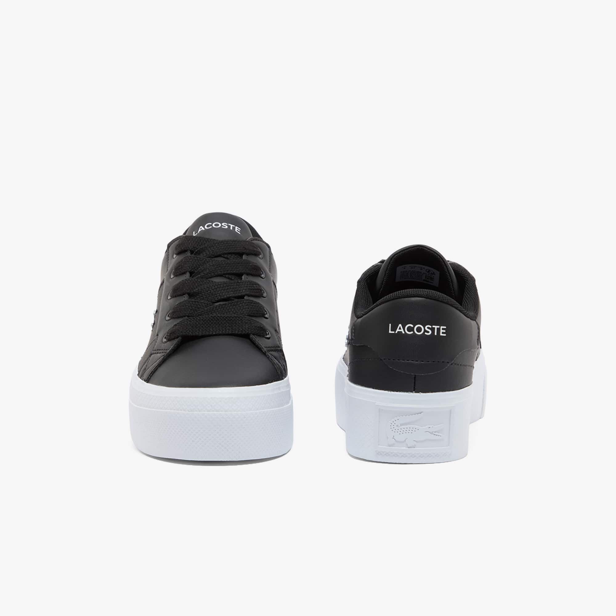 Women's Ziane Platform Leather Sneakers - Black & White