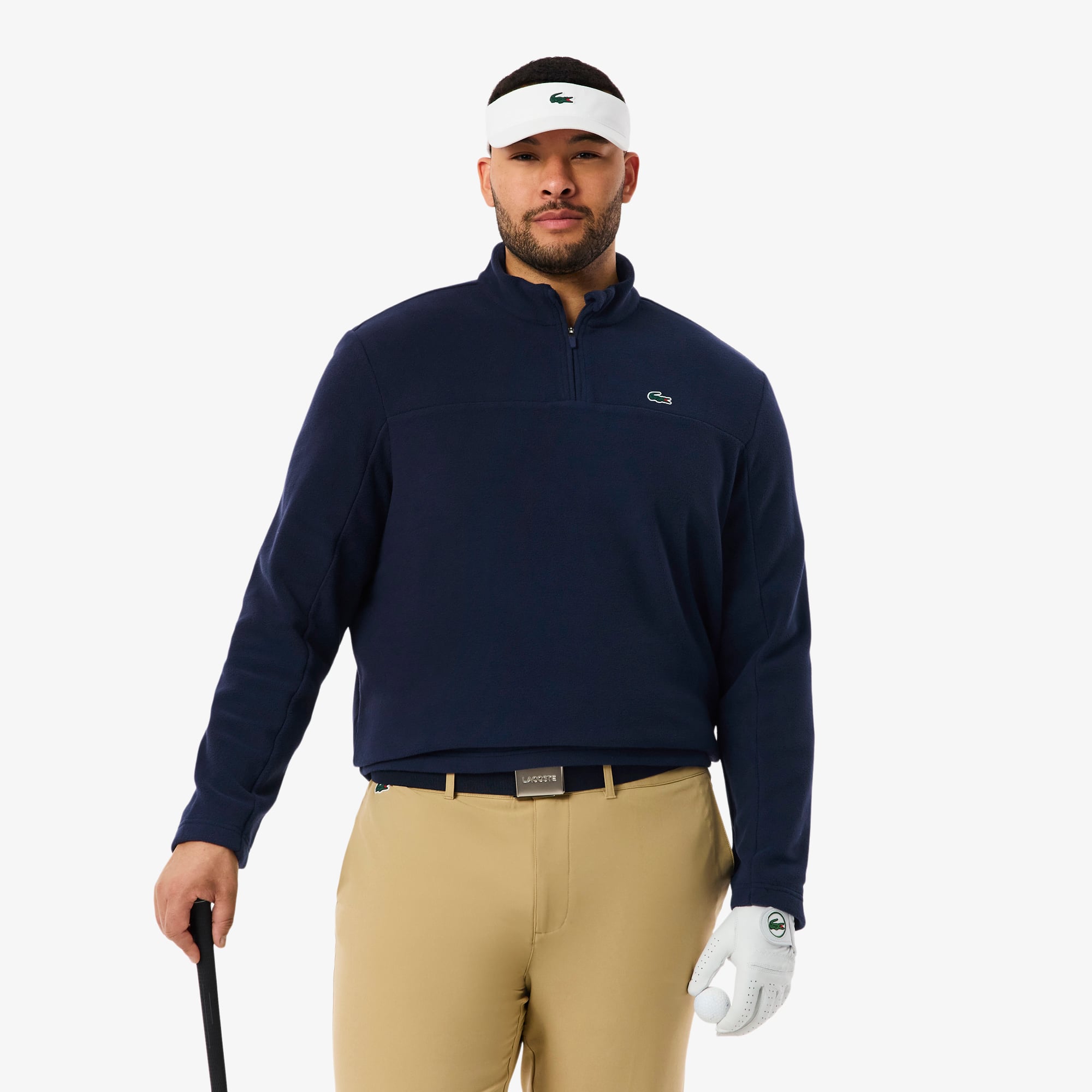 Men's Polar Fleece Quarter-Zip Golf Top - Navy Blue