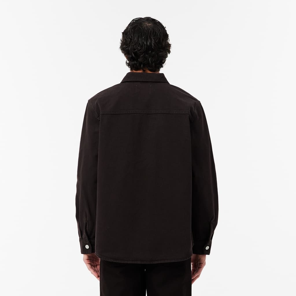 Oversized Denim Overshirt - Brown