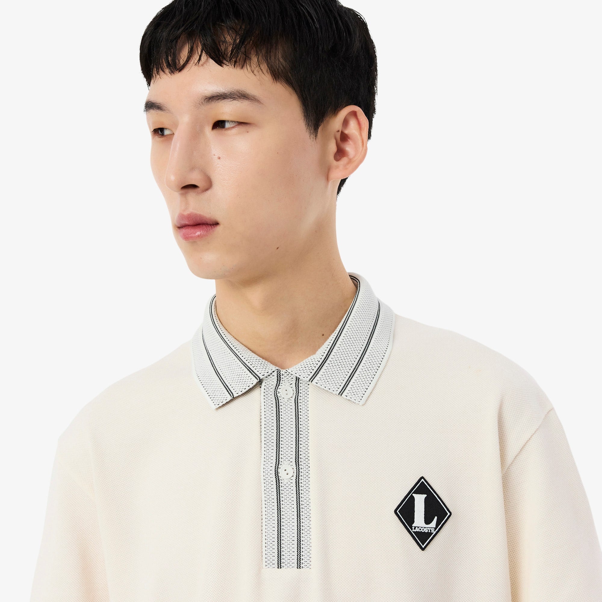 Made In France Classic Fit Badge Polo - Cream