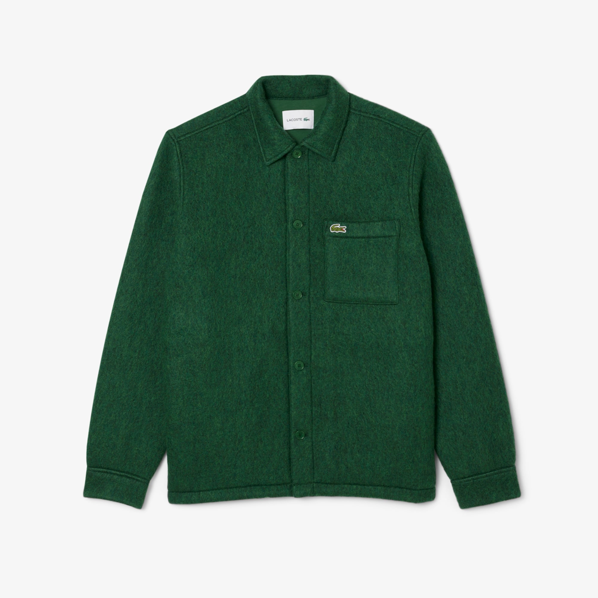 Men's Wool Blend Overshirt - Pine green