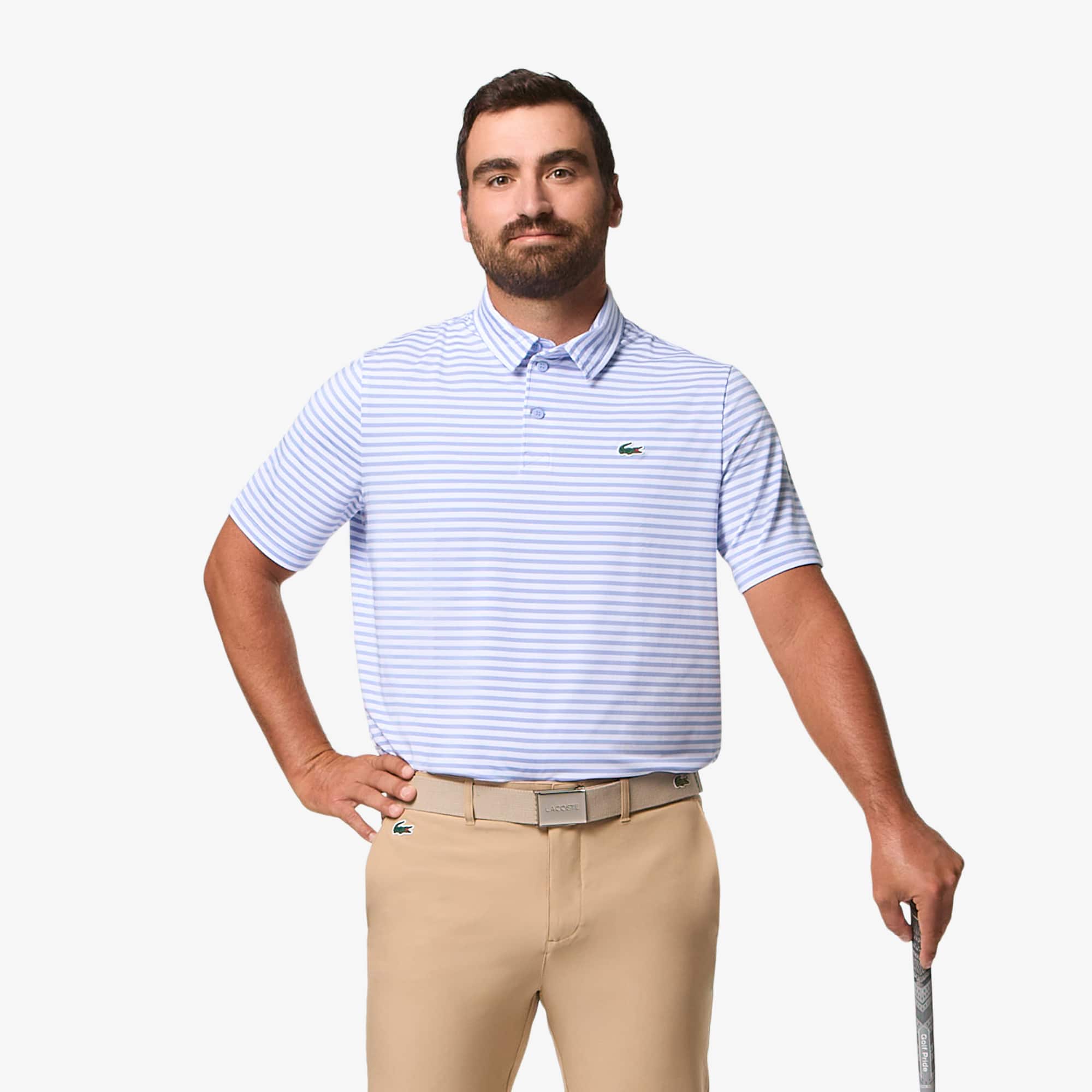 Men's Regular Fit UV Protect Golf Polo - Purple / White