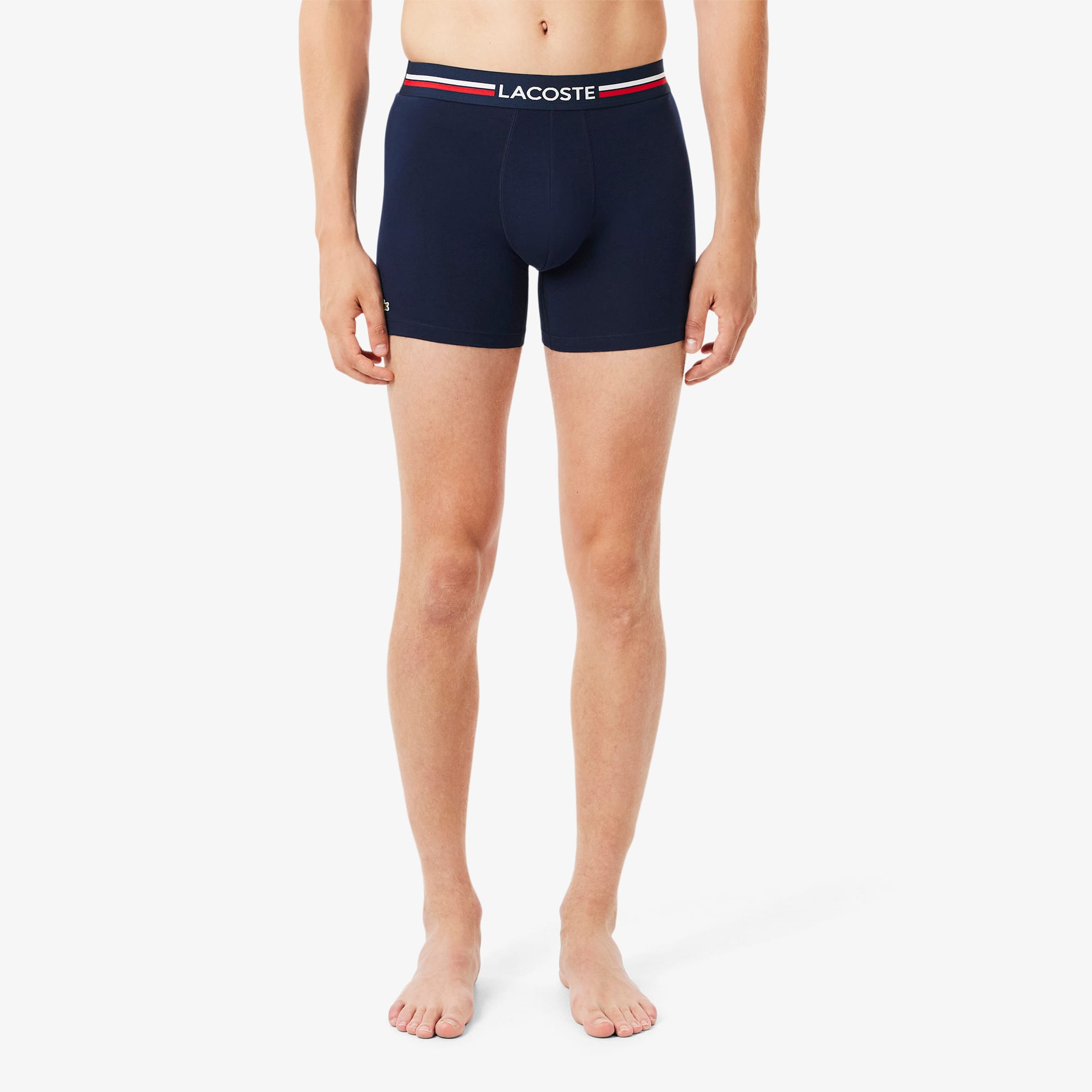 Men's 3-Pack Cotton Boxer Briefs - Navy Blue / Blue