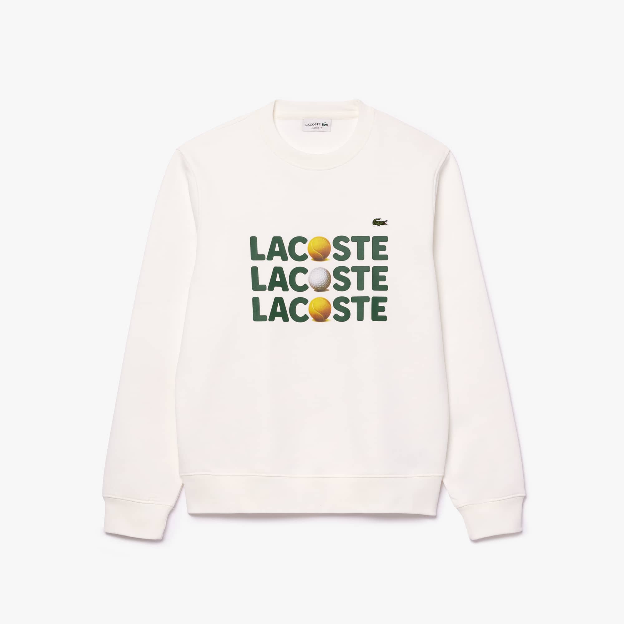 Men's Printed Fleece Sweatshirt - White