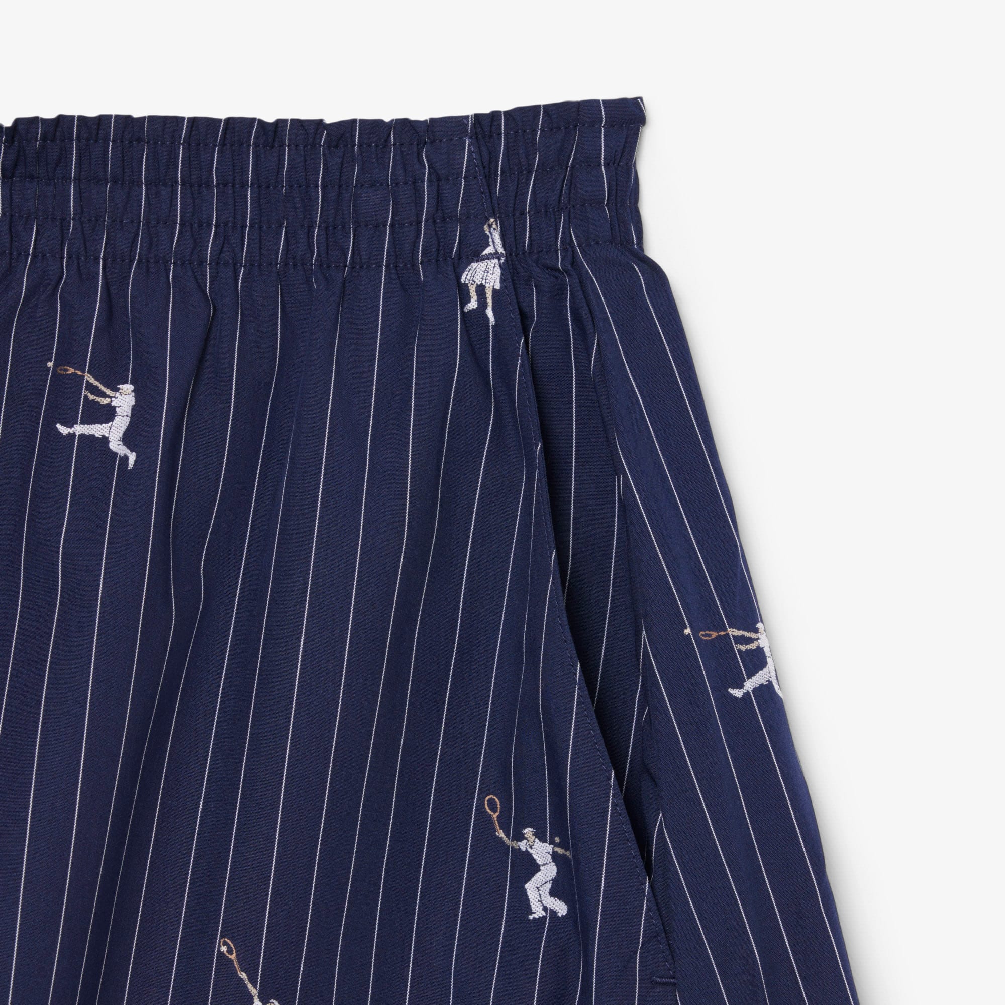 Cotton Poplin Boxer Shorts - Navy Blue / White