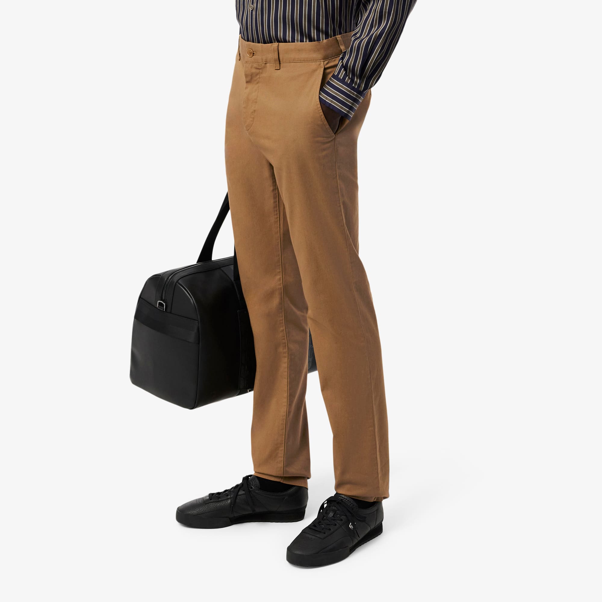 Men's Slim Fit Stretch Cotton Pants - Brown