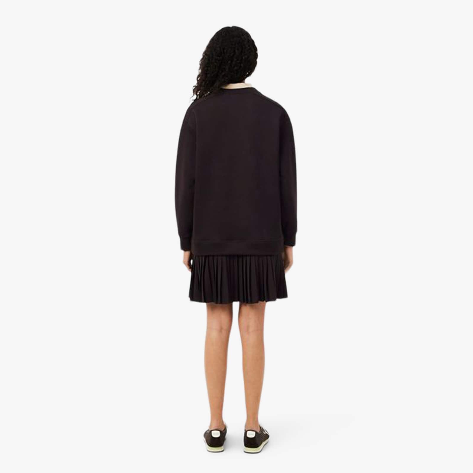 Oversized Cotton Sweatshirt Dress - Brown