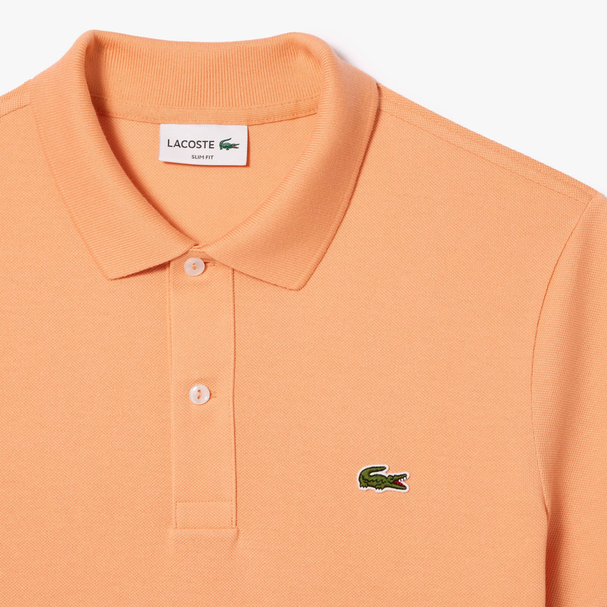 Men's Slim Fit Piqué Polo - Light Orange