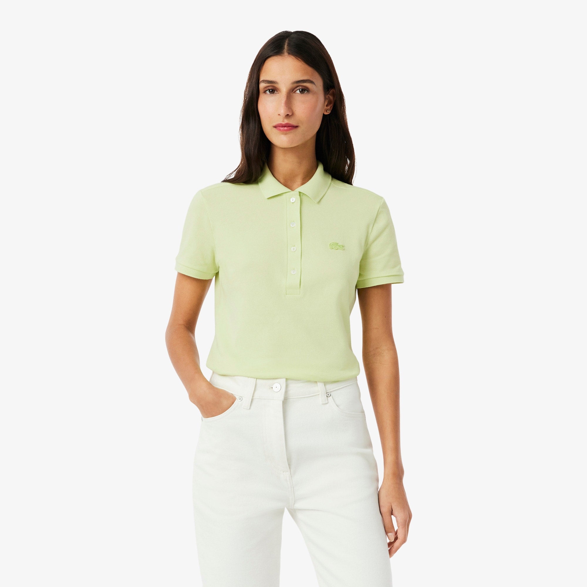 Women's L.12.D Slim Fit Stretch Mini Piqué Polo - Green