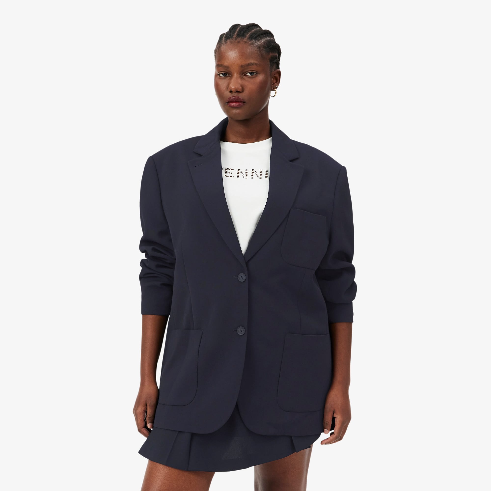 Fluid Piqué Blazer - Abysm blue