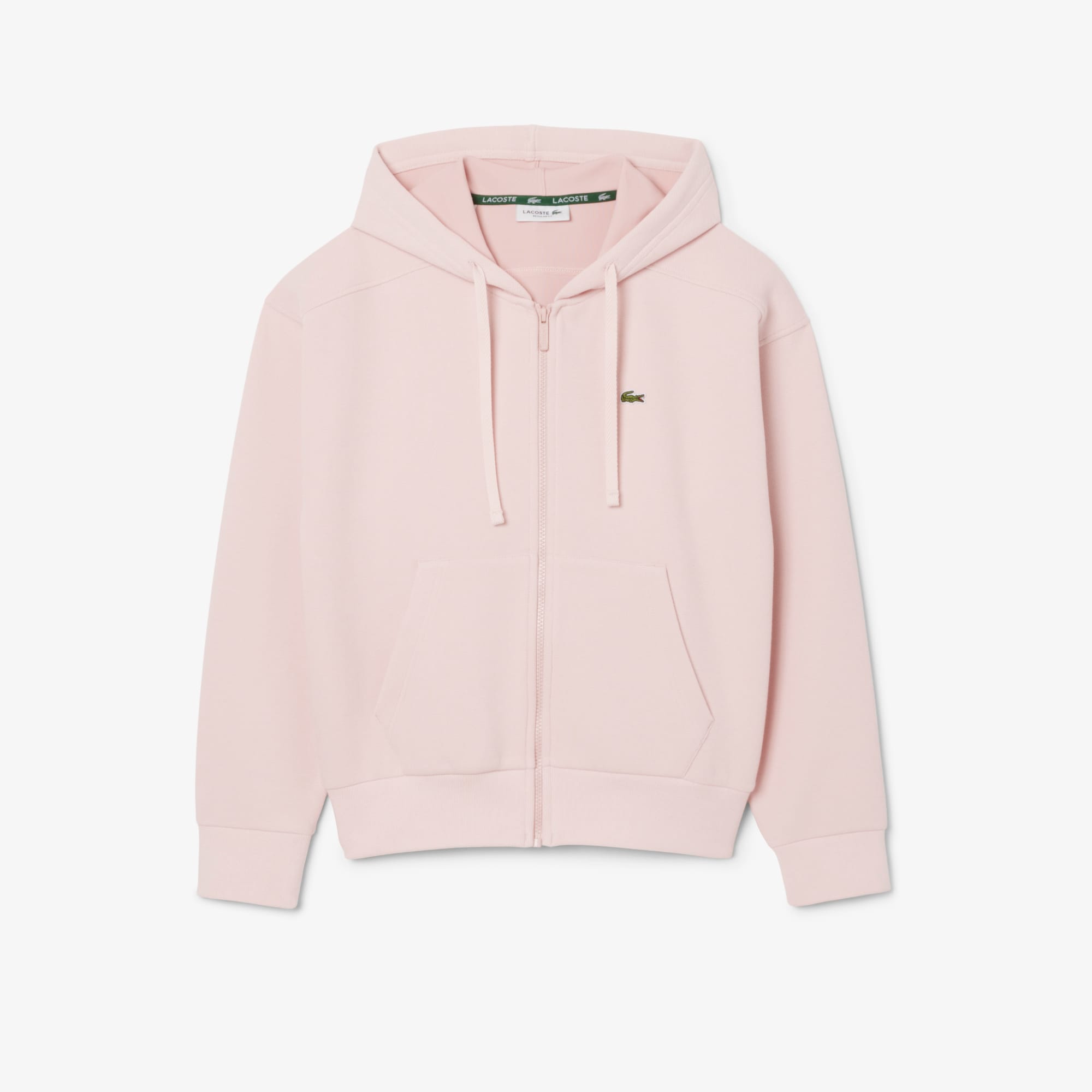 Women's Zip-Up Piqué Hoodie - Light Pink