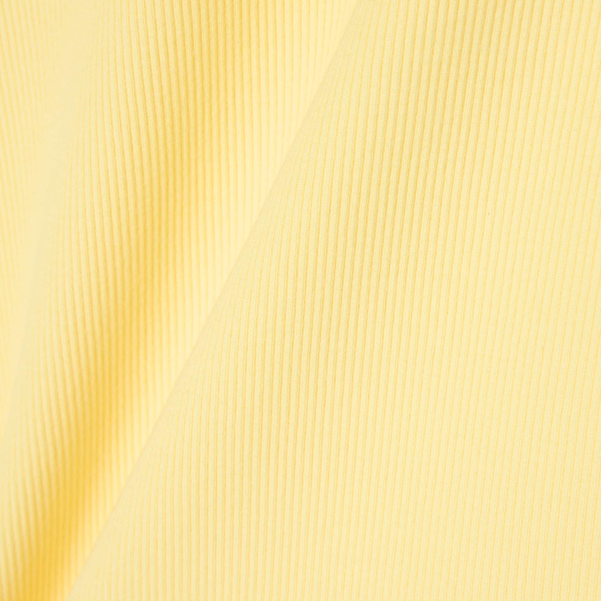 Women's Slim Fit Ribbed Cotton T-Shirt - Pastel yellow