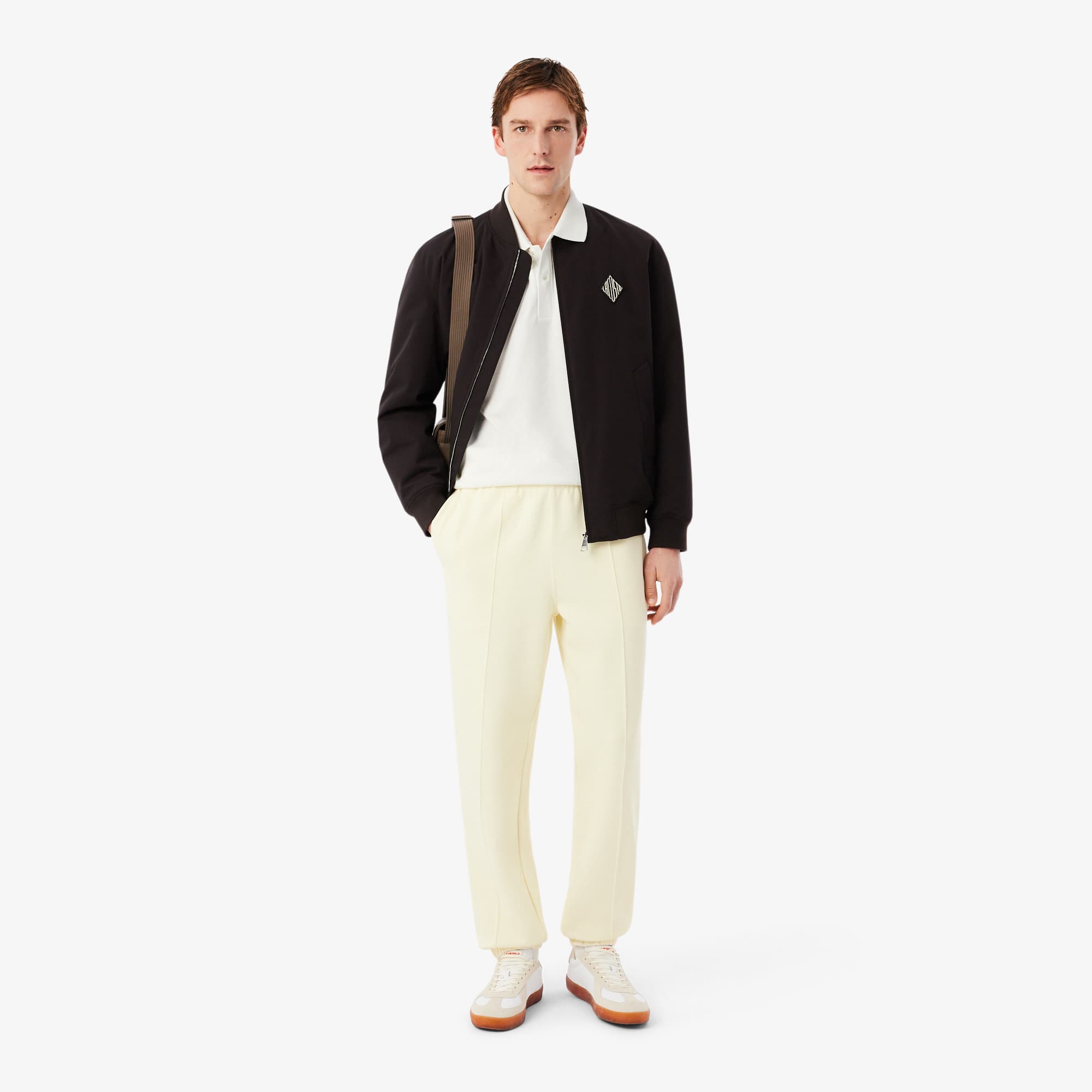 Classic Fit Badge Accent Piqué Polo - White