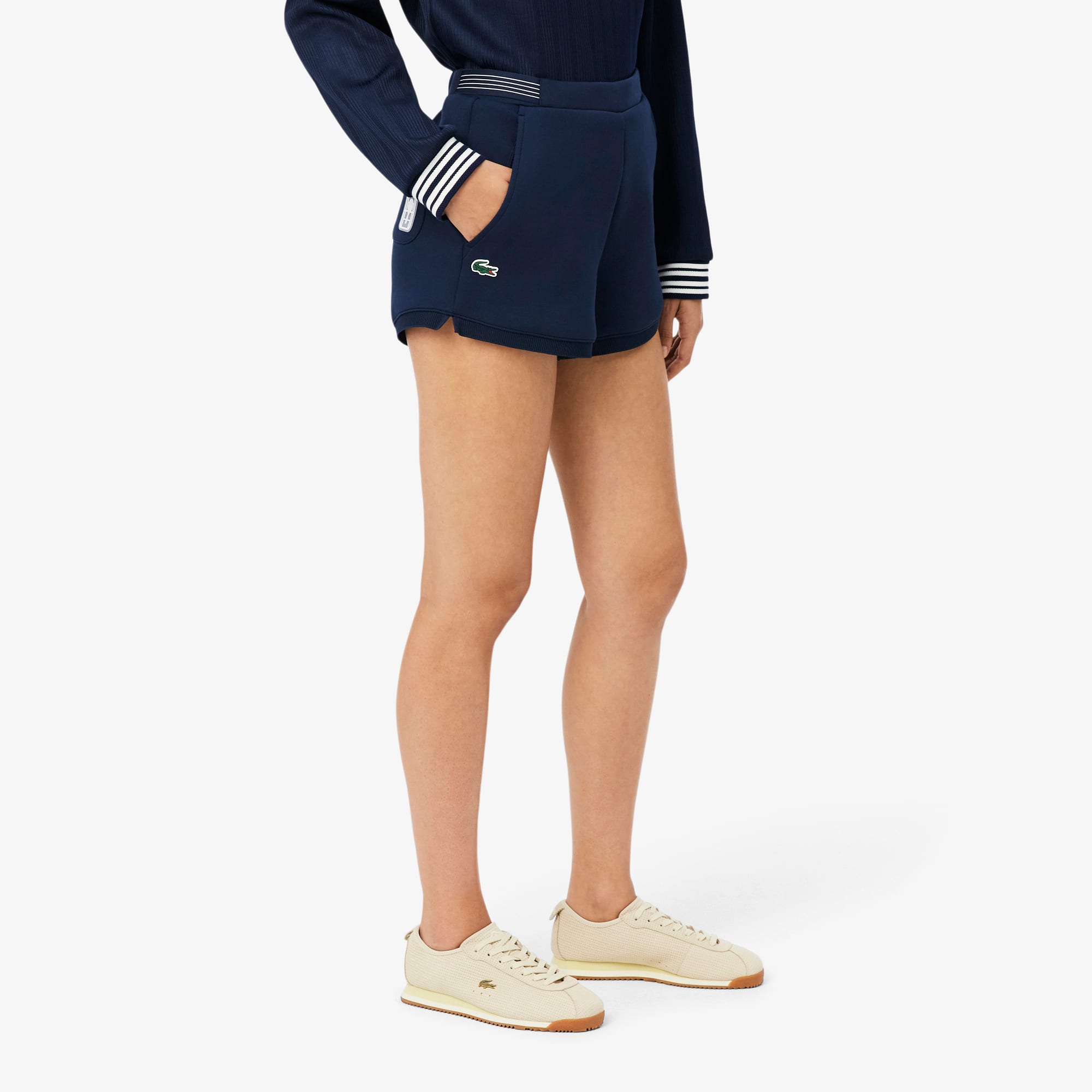 Ultra Dry Badge Accent Tennis Heritage Shorts - Navy Blue