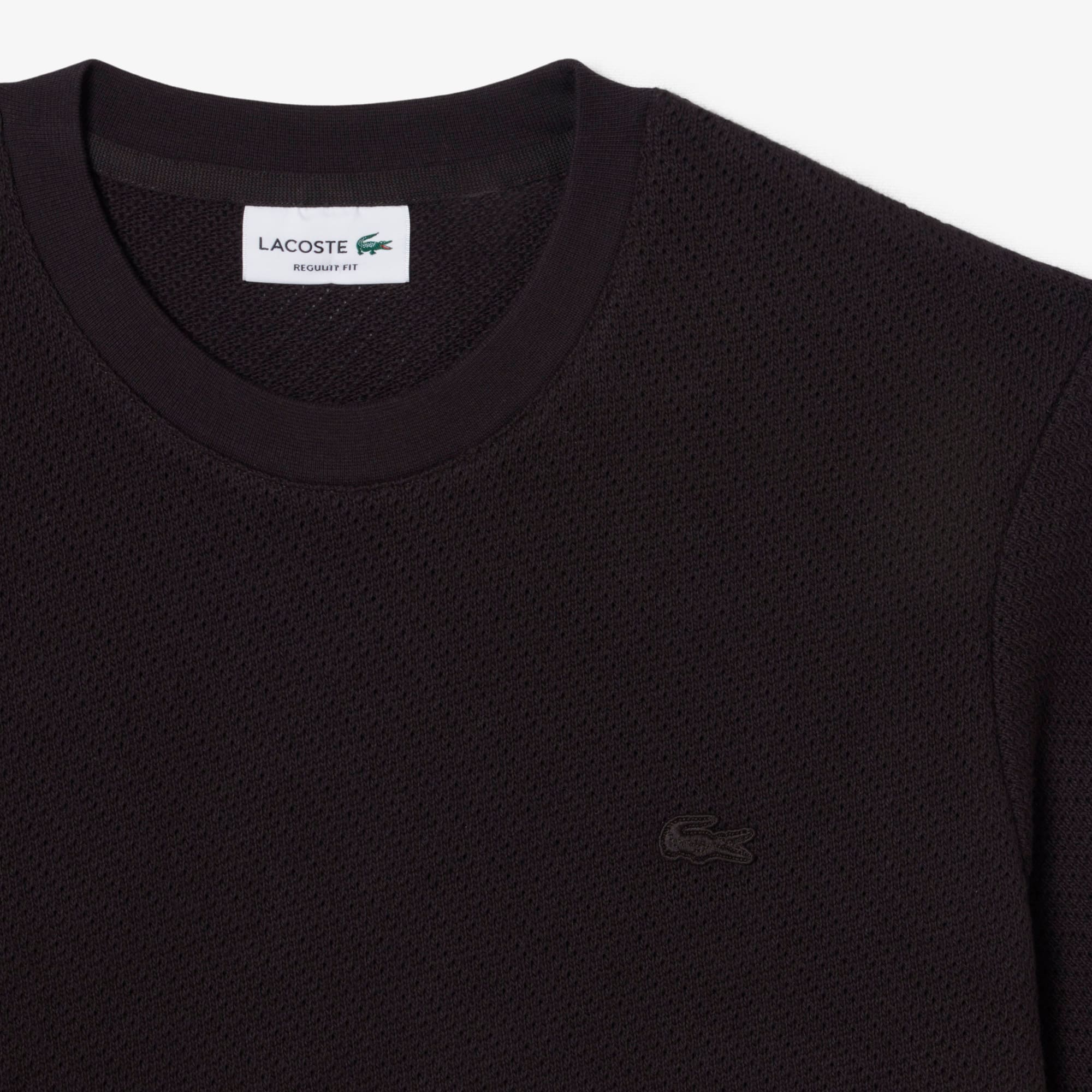 Lacy Cotton T-Shirt - Brown