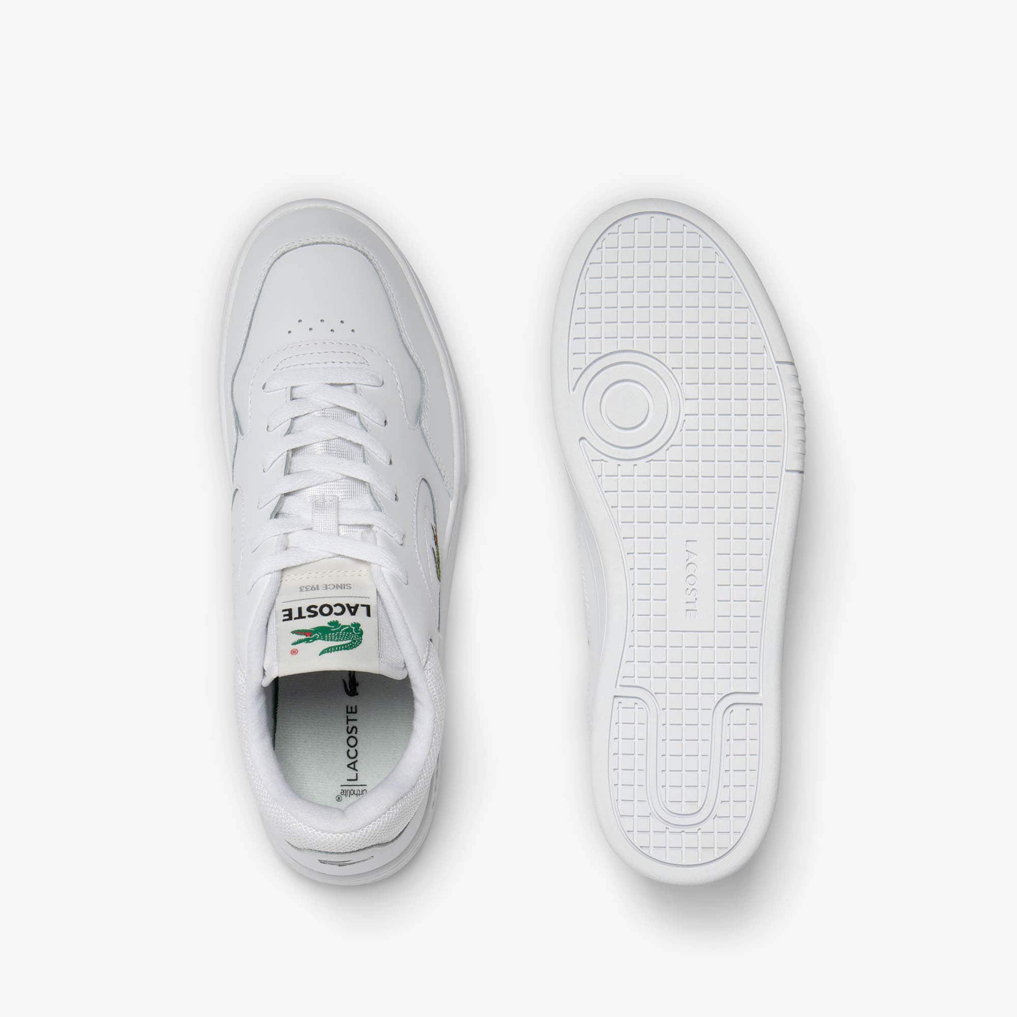 Men's Lineset Leather Sneakers - WHITE/WHITE