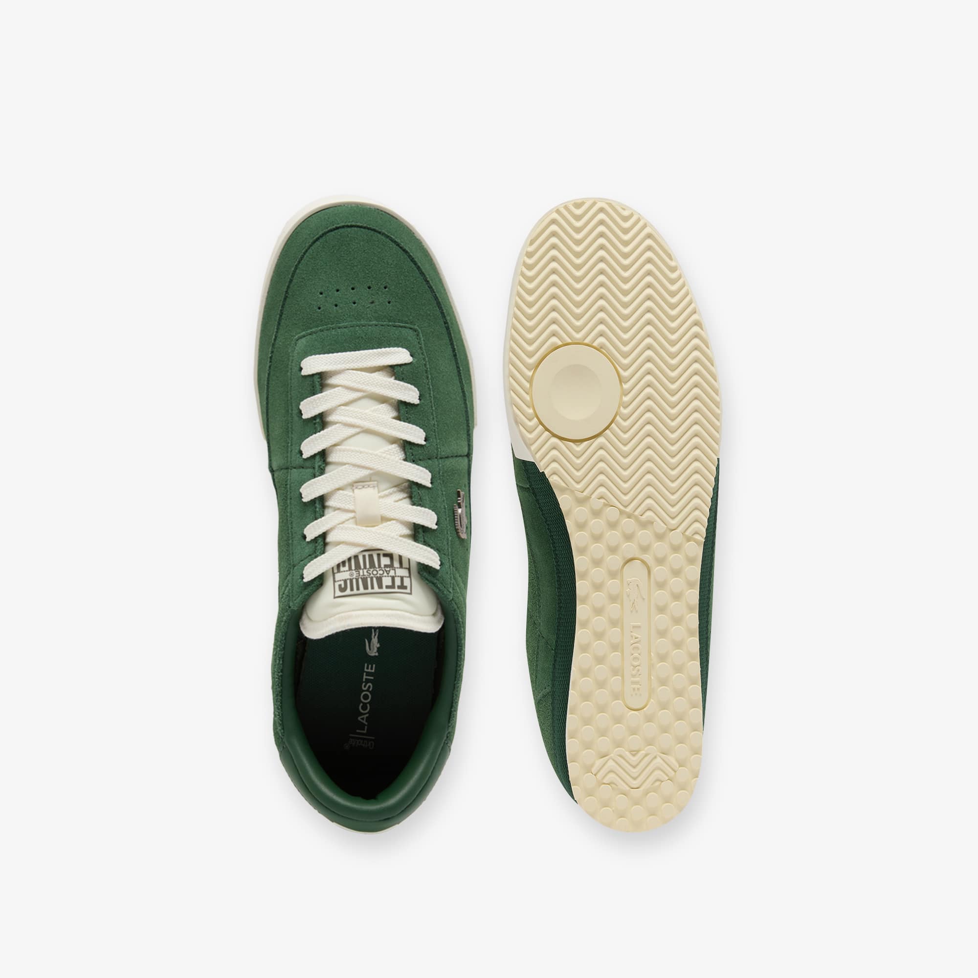 Men's Aura Suede Sneakers - DK GRN/OFF WHT