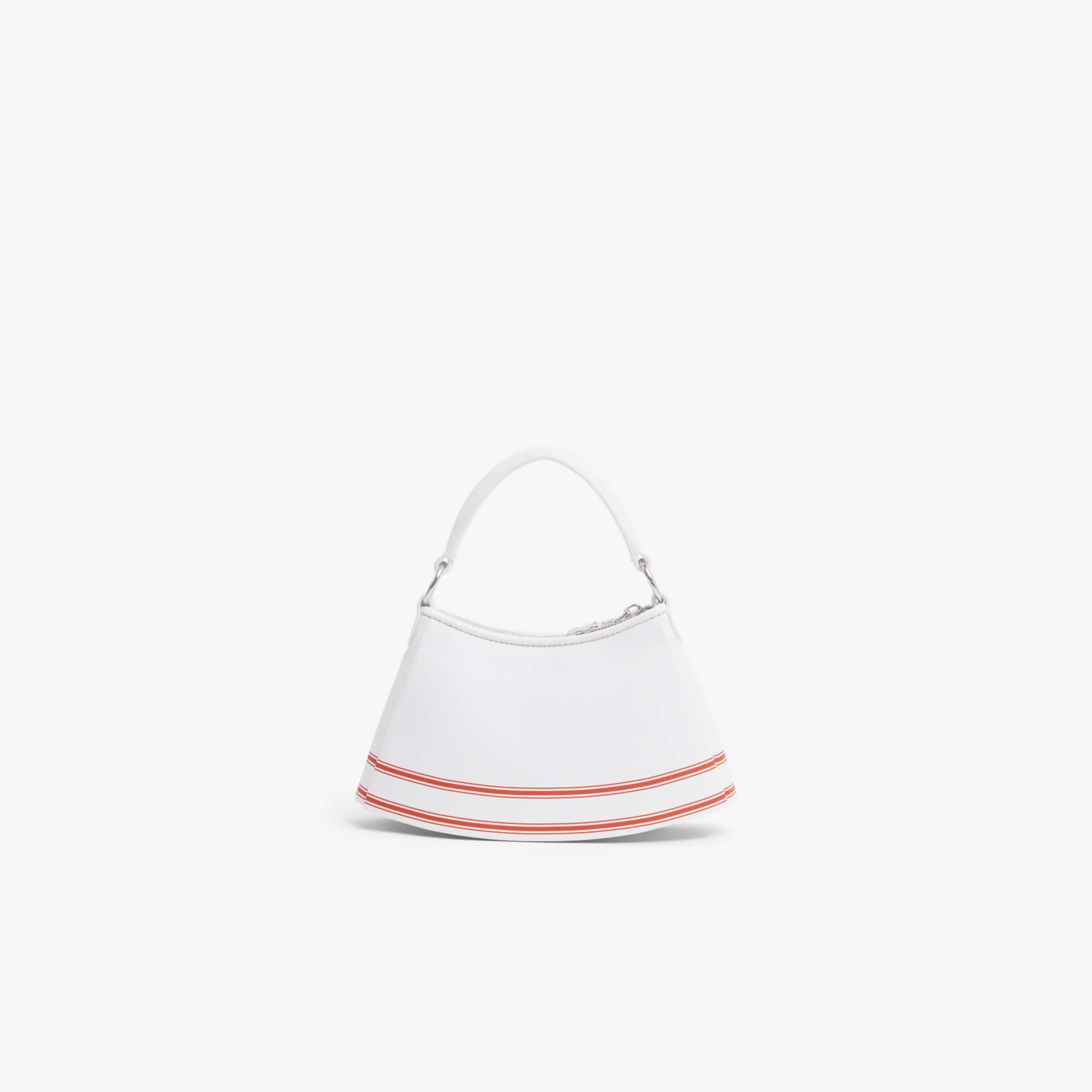 Runway Mini Lenglen Striped Leather Bag - ORANGINE ST WHITE