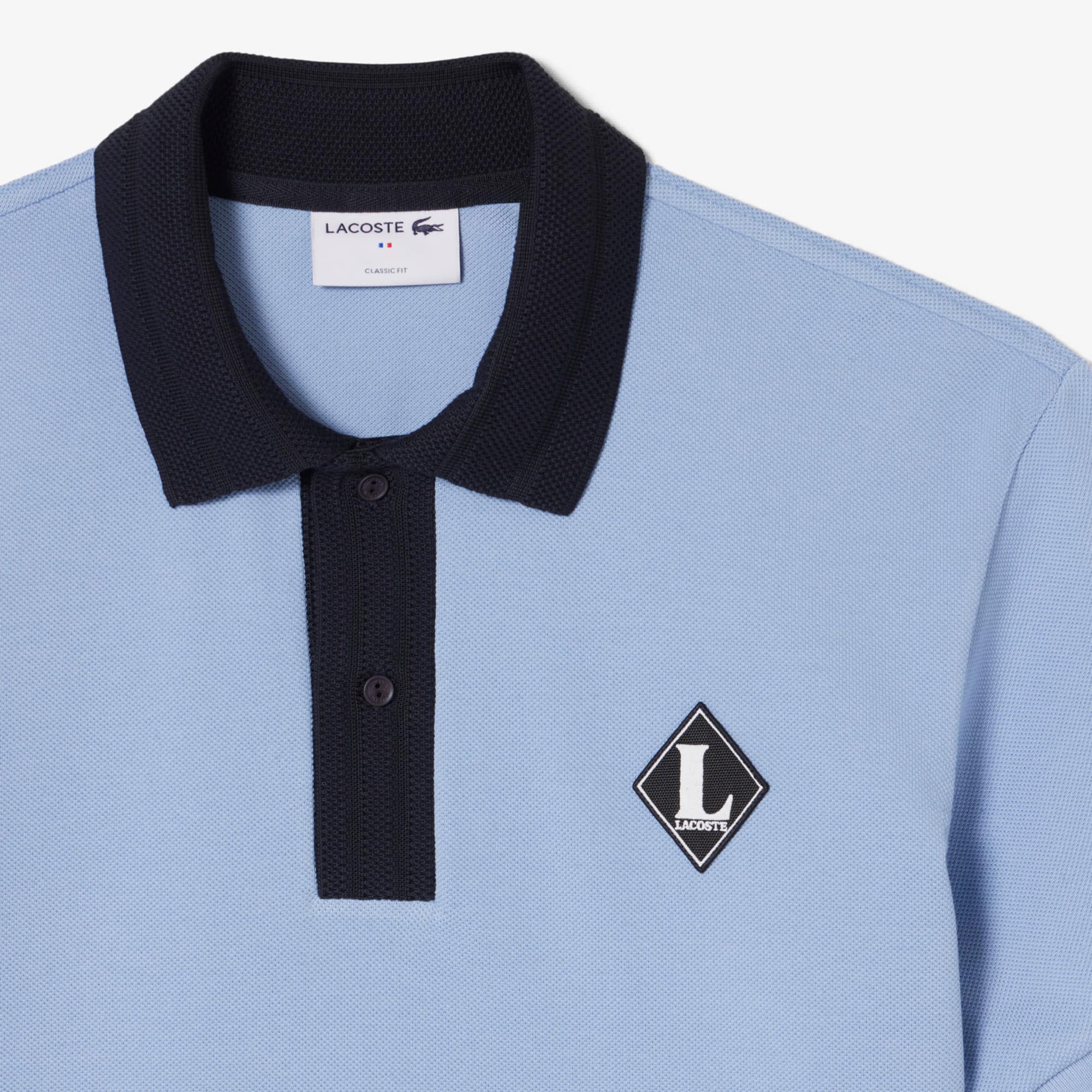 Made In France Classic Fit Badge Polo - Light Blue
