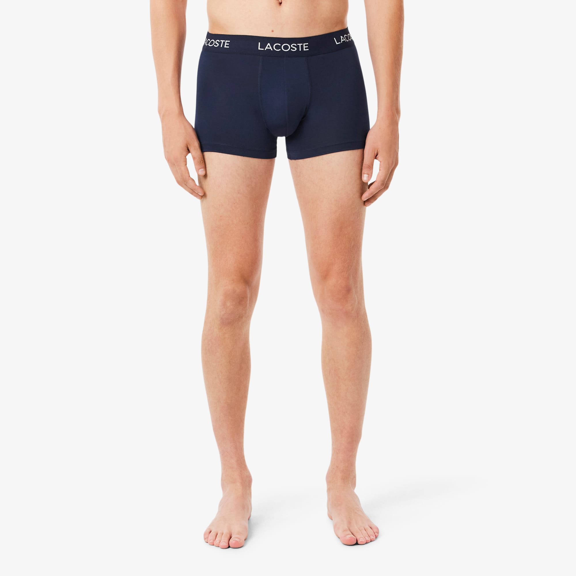 Men's 3-Pack Microfiber Trunks - Navy Blue / White / Red