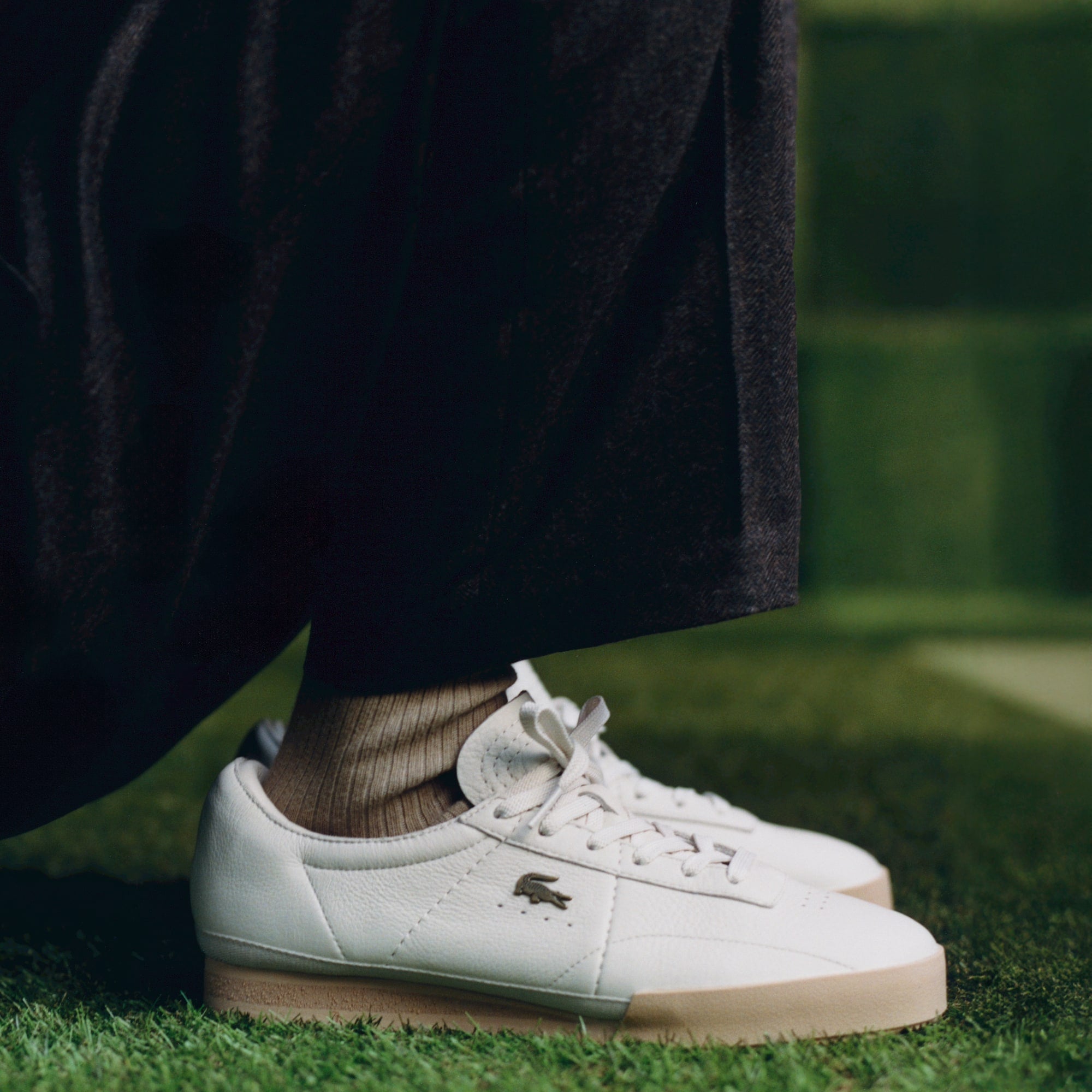 Men's Aura Leather Sneakers - OFF WHT/LT BRW