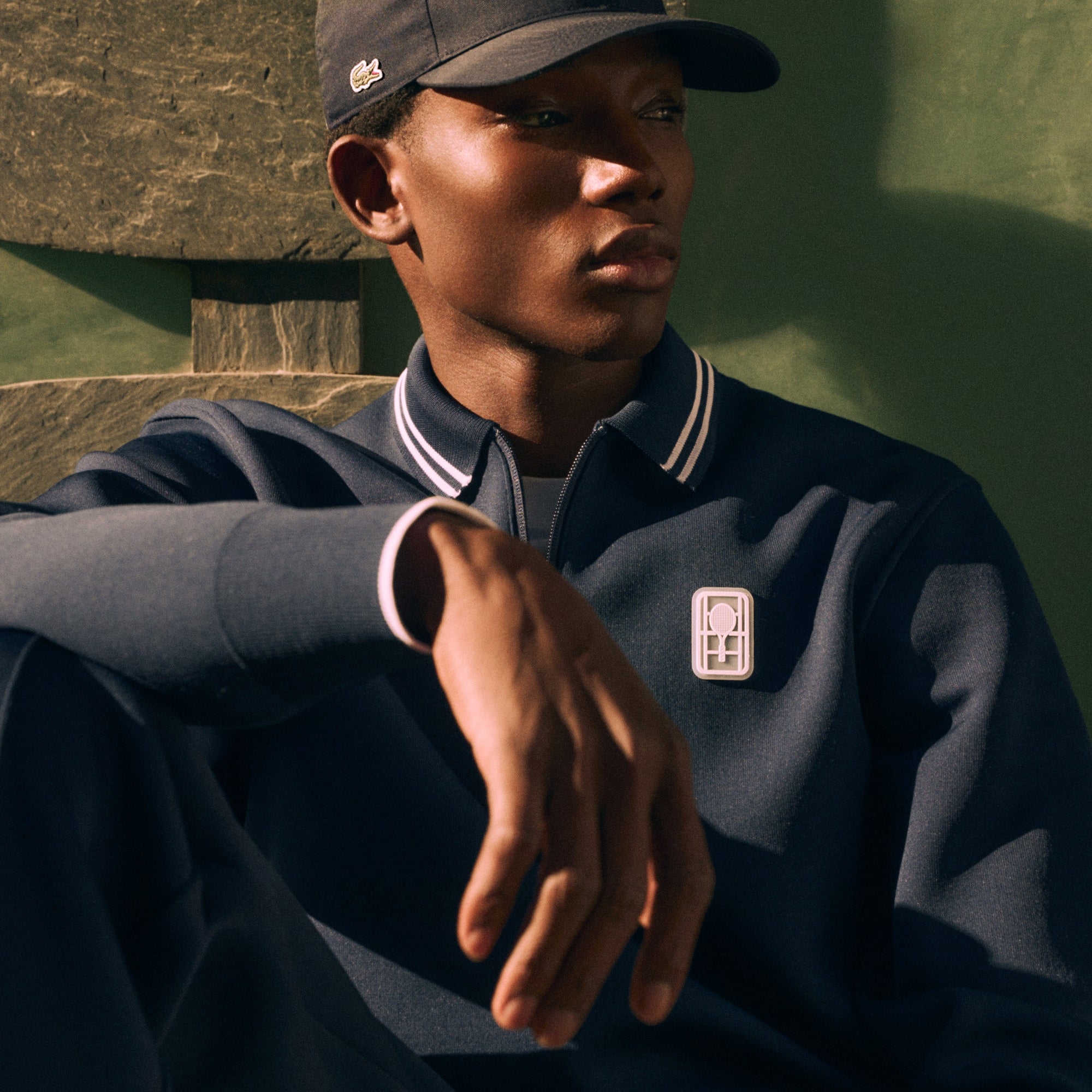 Tennis Heritage Polo Collar Zipped Sweatshirt - Navy Blue