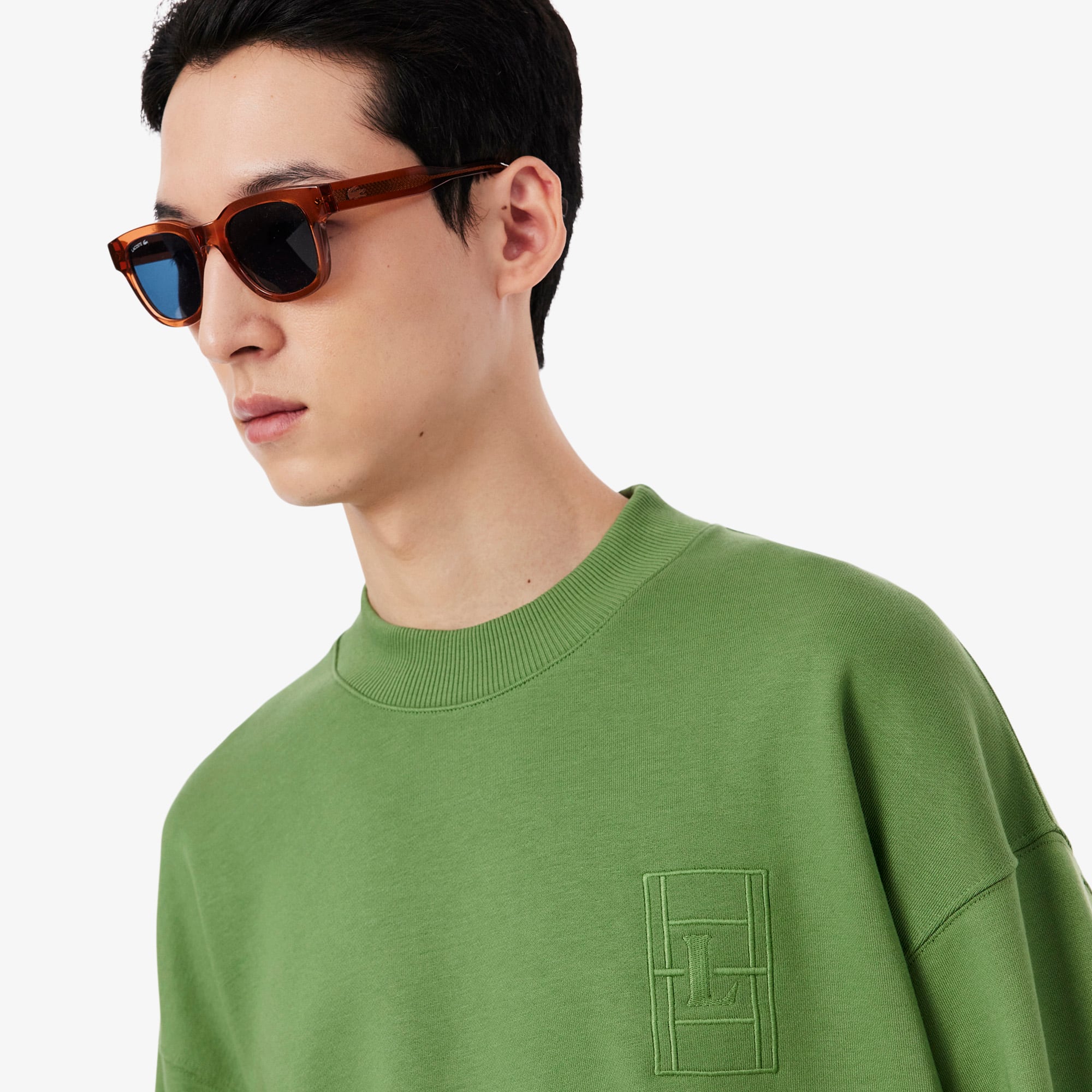 Embroidered Fleece Sweatshirt - Green