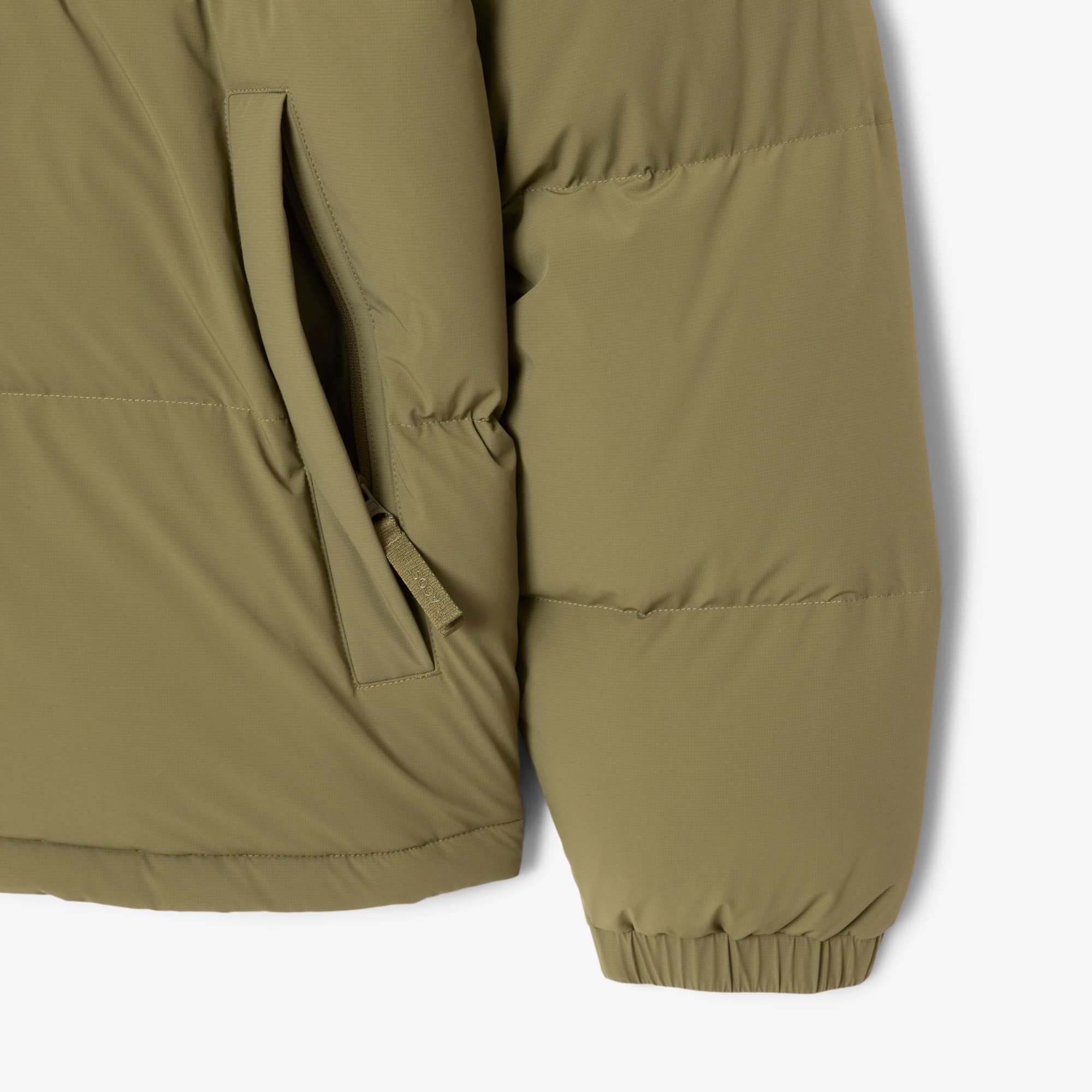 Men's Water-Repellent Hooded Down Jacket - Khaki Green