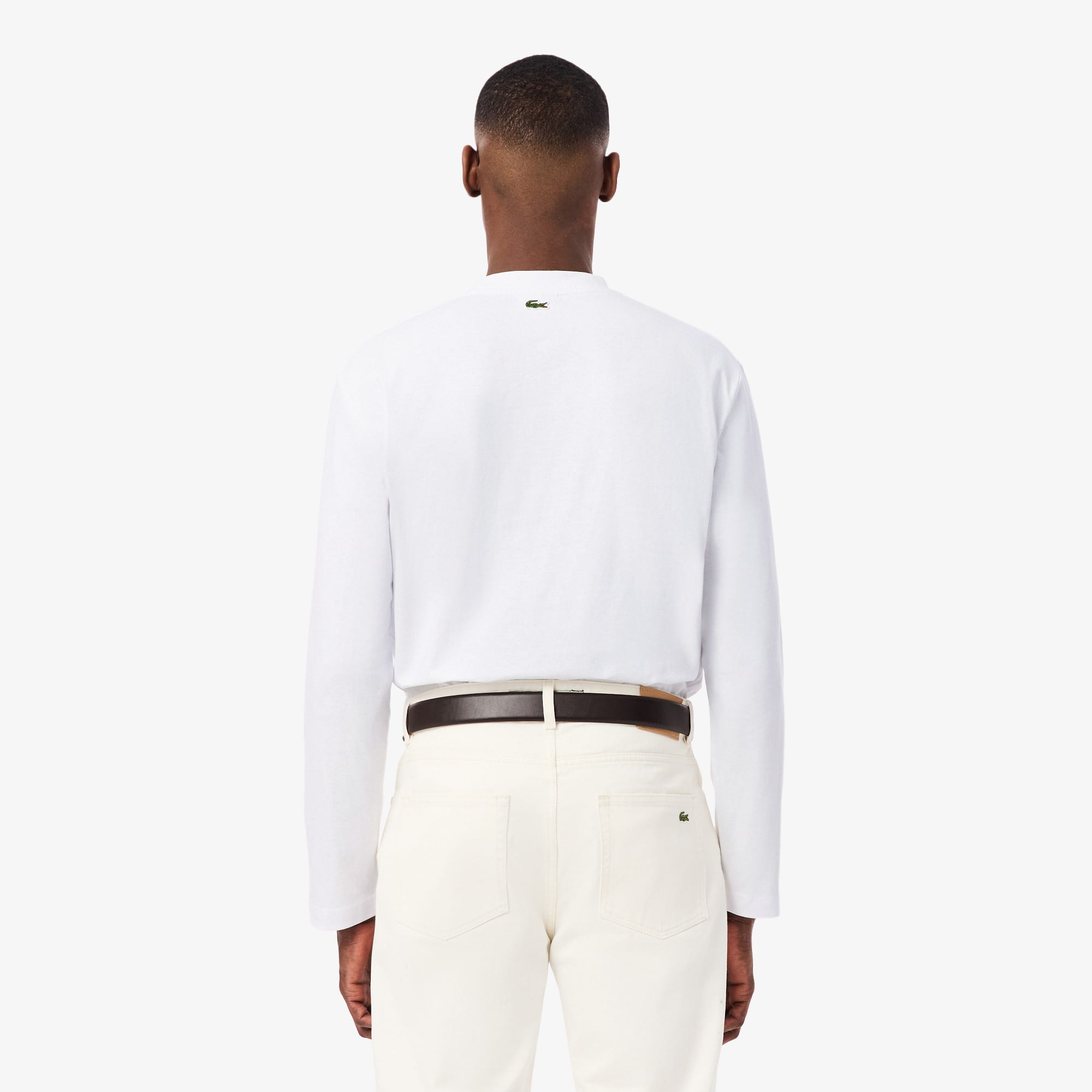 Relaxed Fit Long Sleeved Heavy Cotton T-Shirt - White
