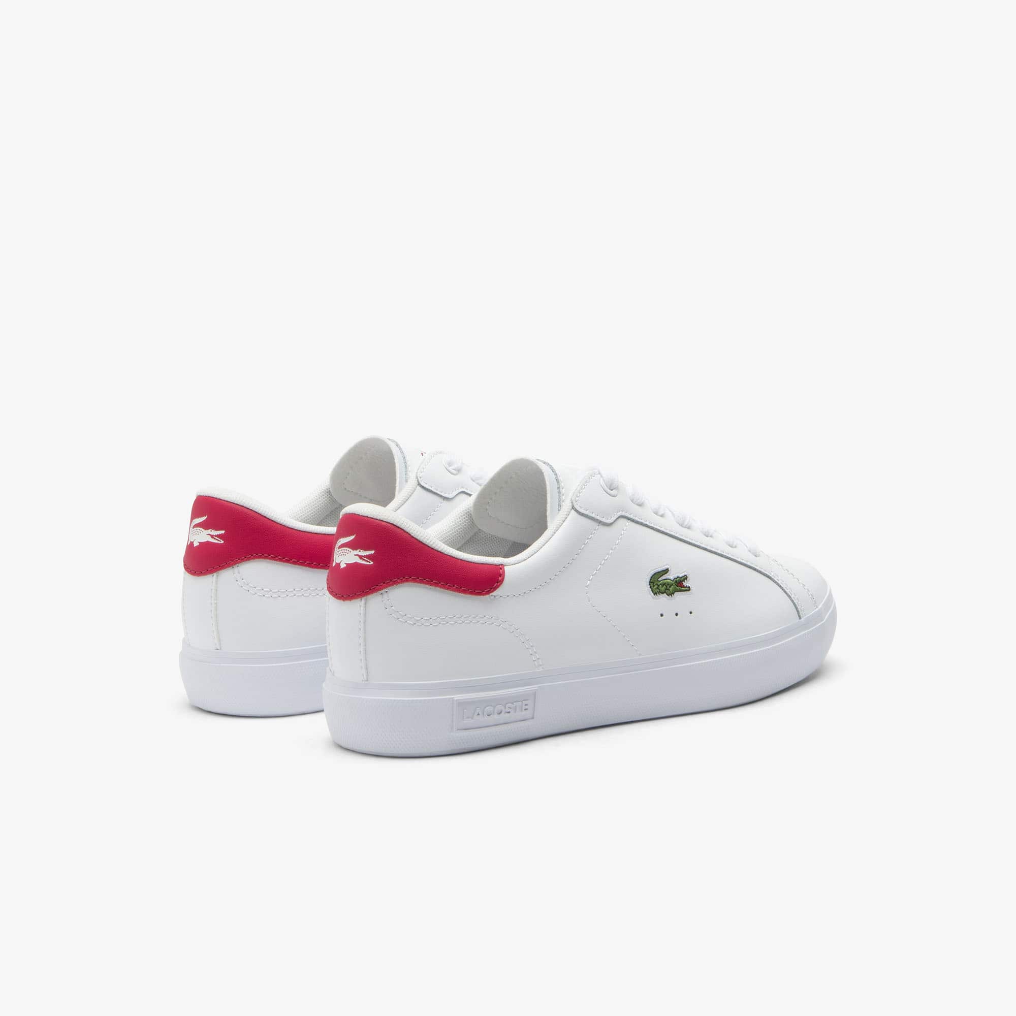 Women's Powercourt Leather Sneakers - WHT/DK PNK