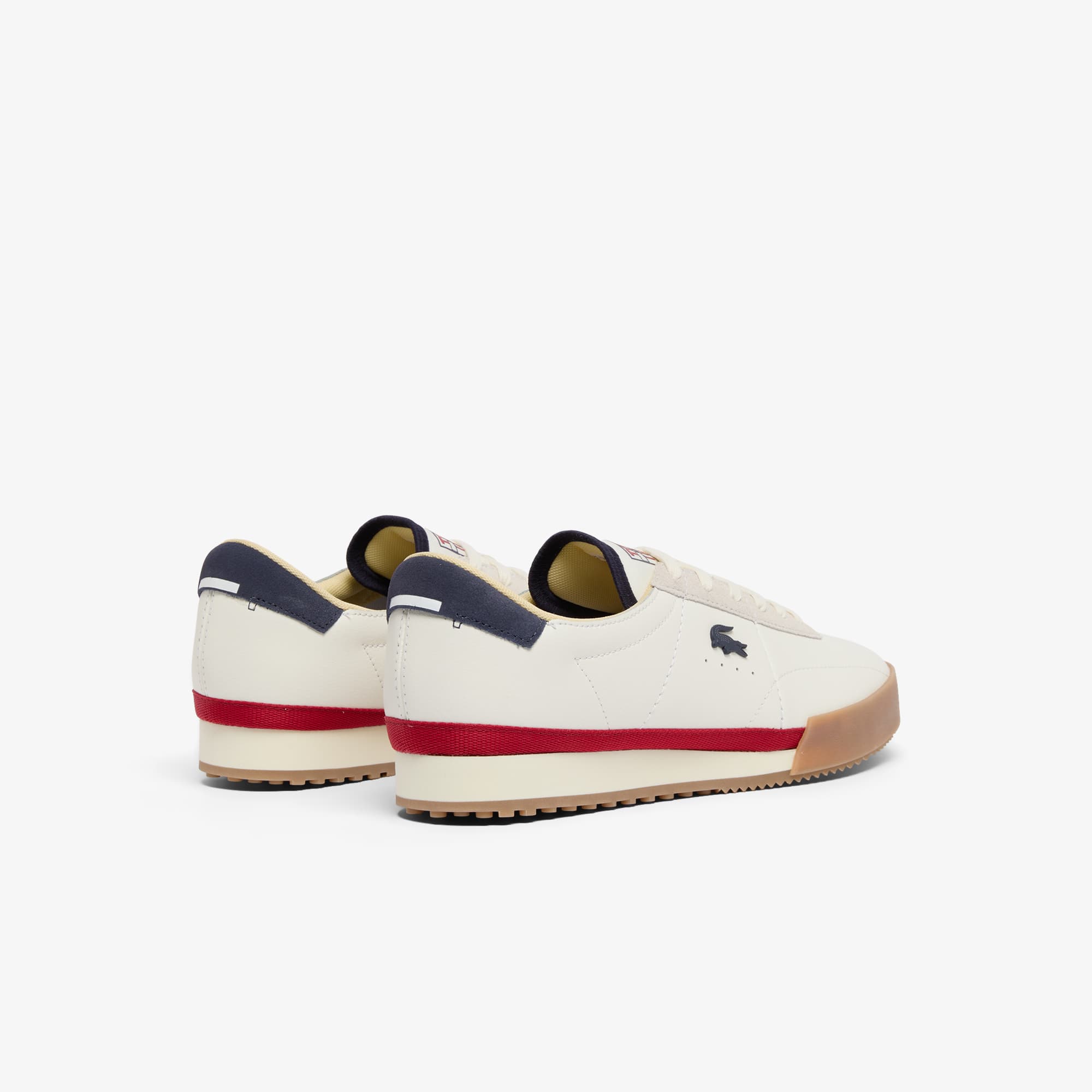 Men's Aura Leather Sneakers - WHT/NVY/RED