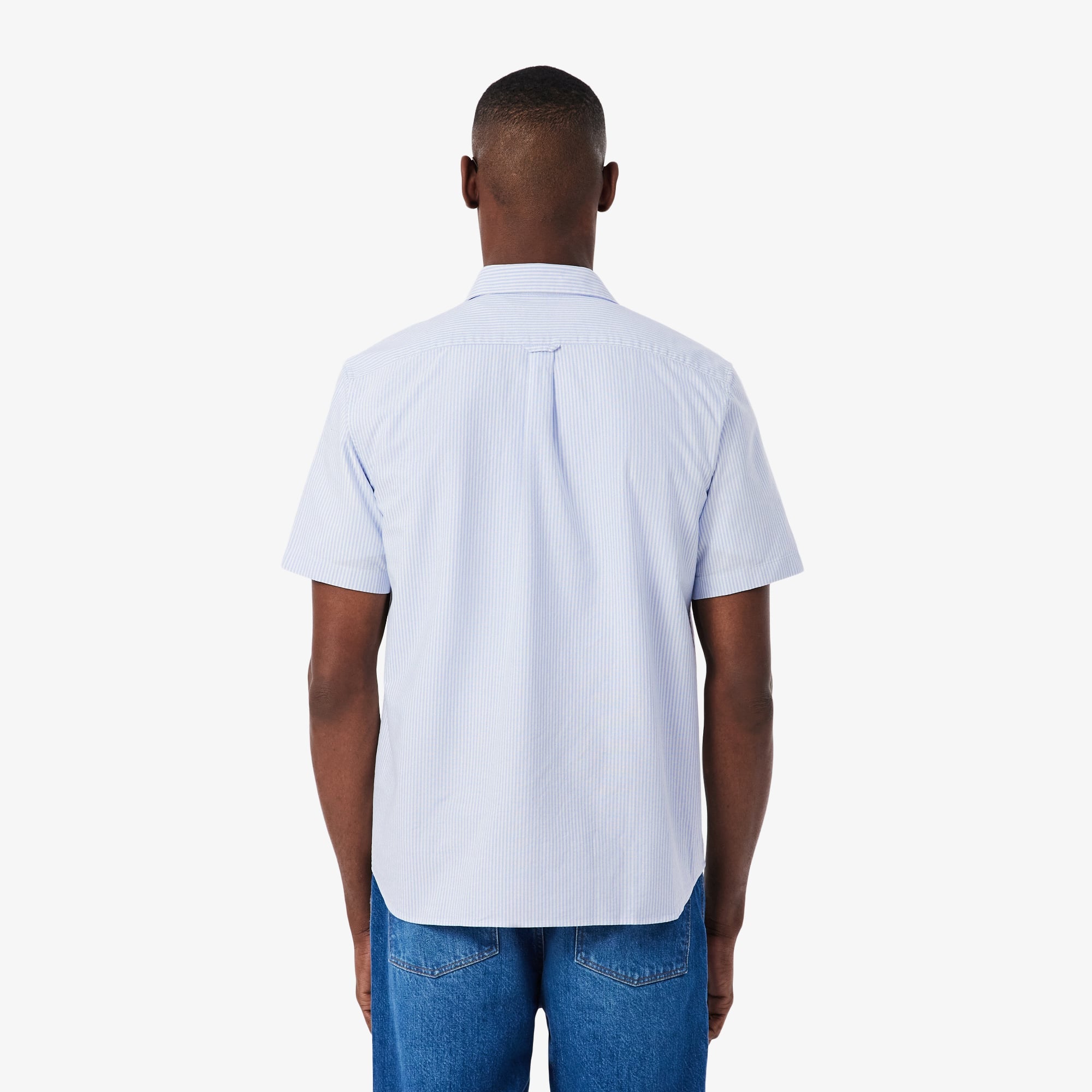 Men's Regular Fit Short Sleeve Oxford Shirt - Blue / White