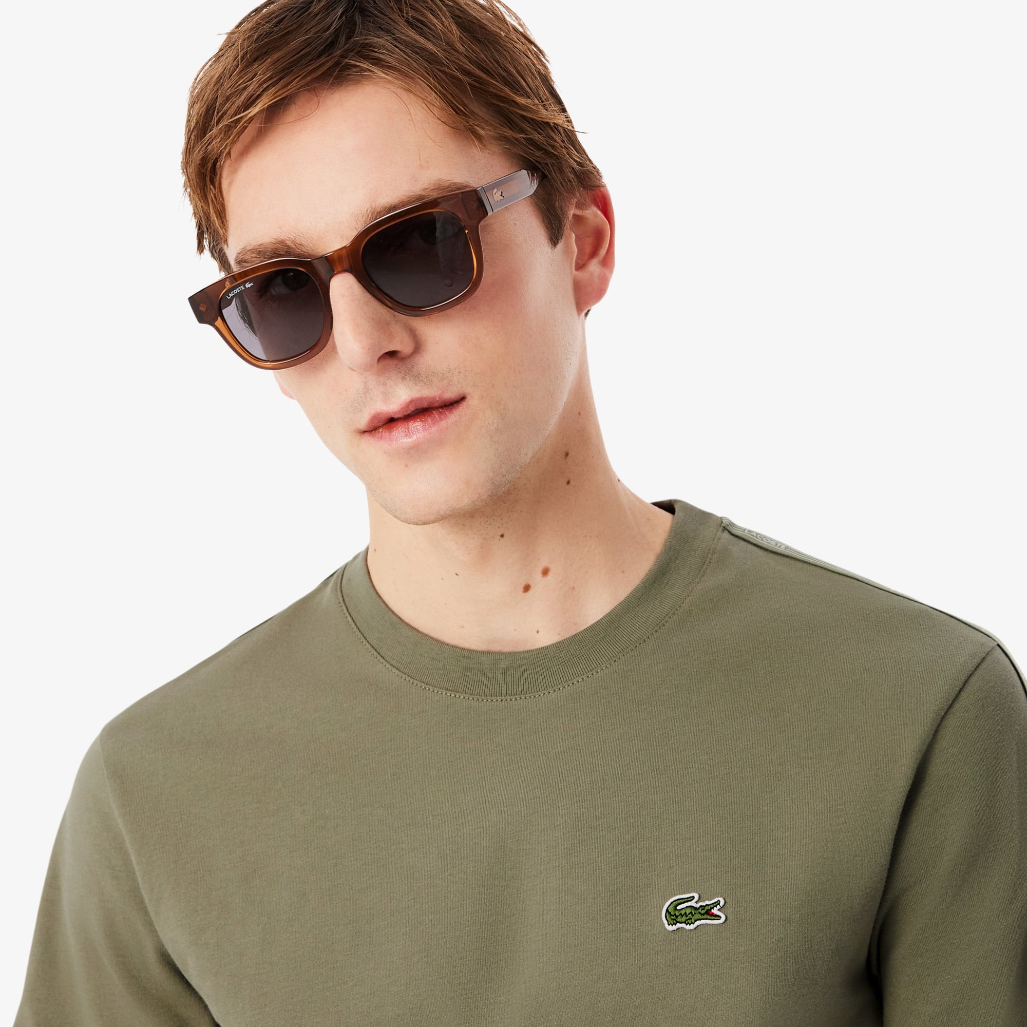 Branded Stripe Band T-Shirt - Khaki Green