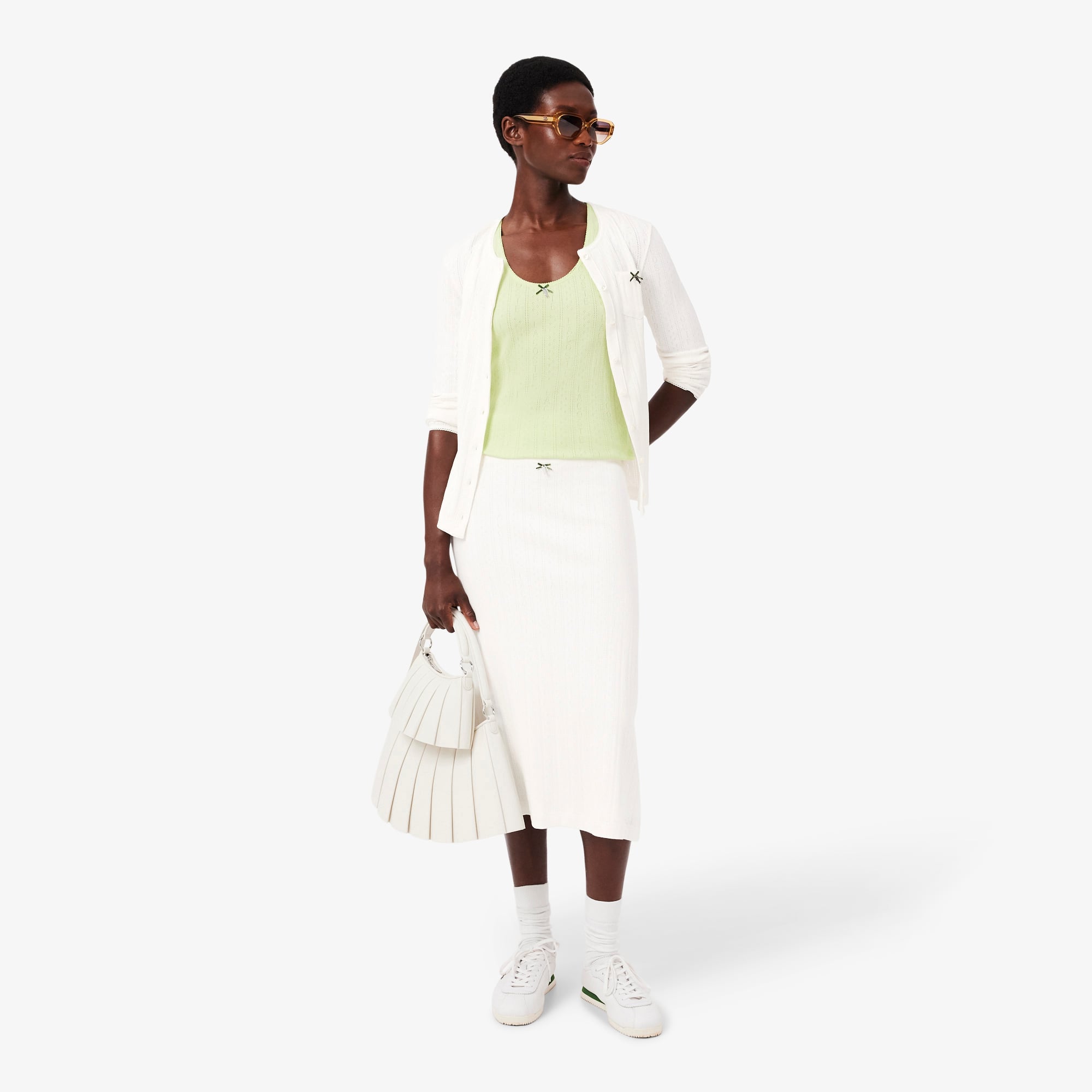 Cotton Midi Skirt - White