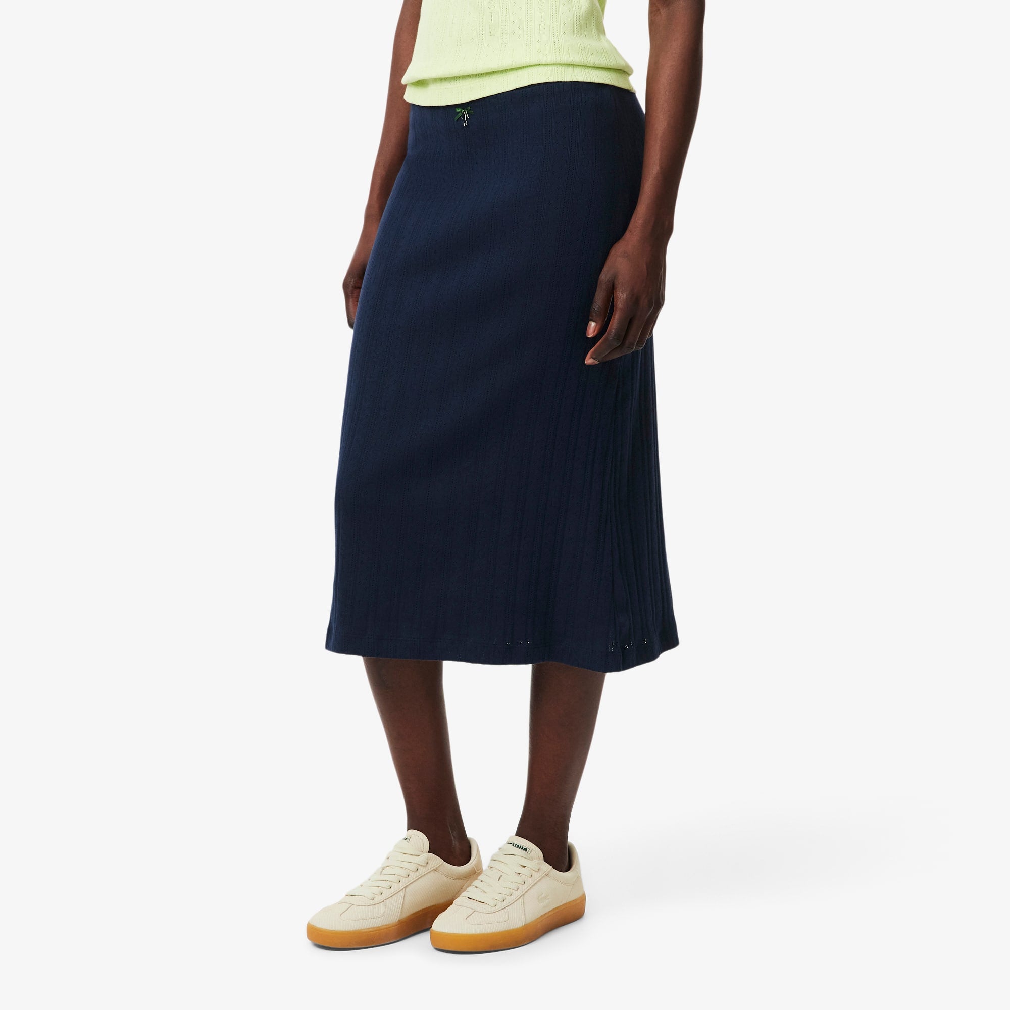 Cotton Midi Skirt - Navy Blue