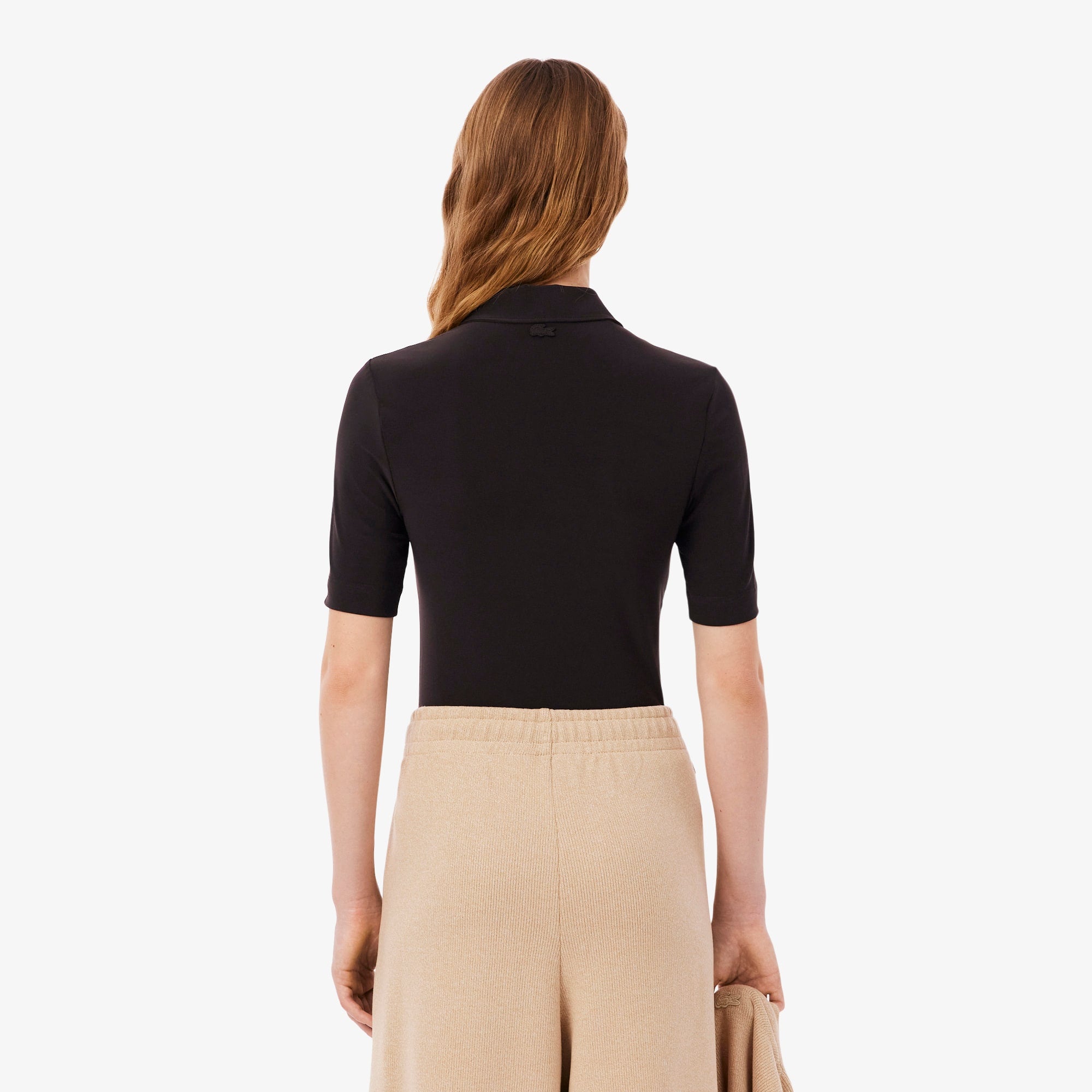 Slim Fit Embroidered Polo - Brown