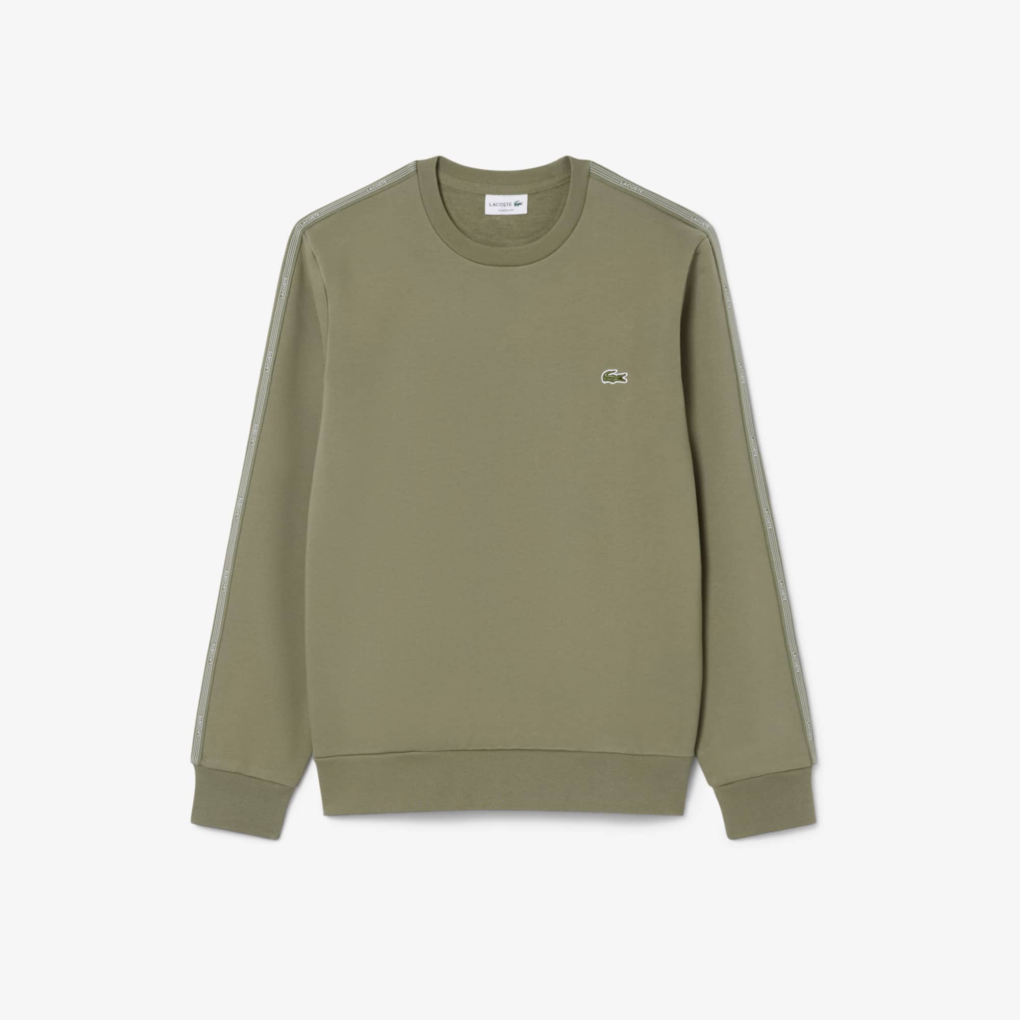 Stripe Band Fleece Sweatshirt - Khaki Green