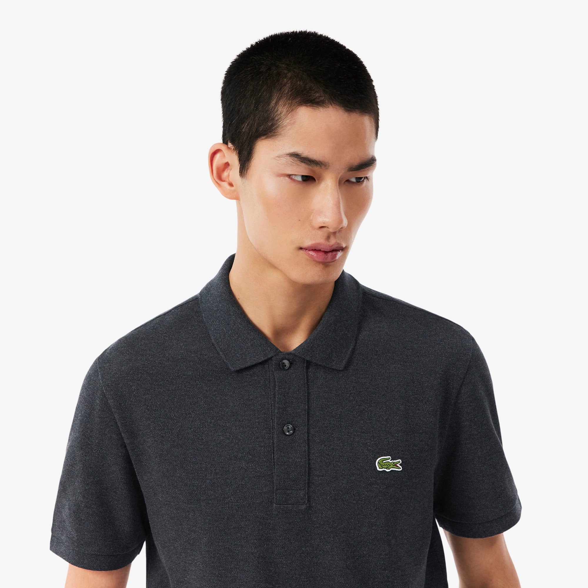 Men's Slim Fit Piqué Polo - Grey