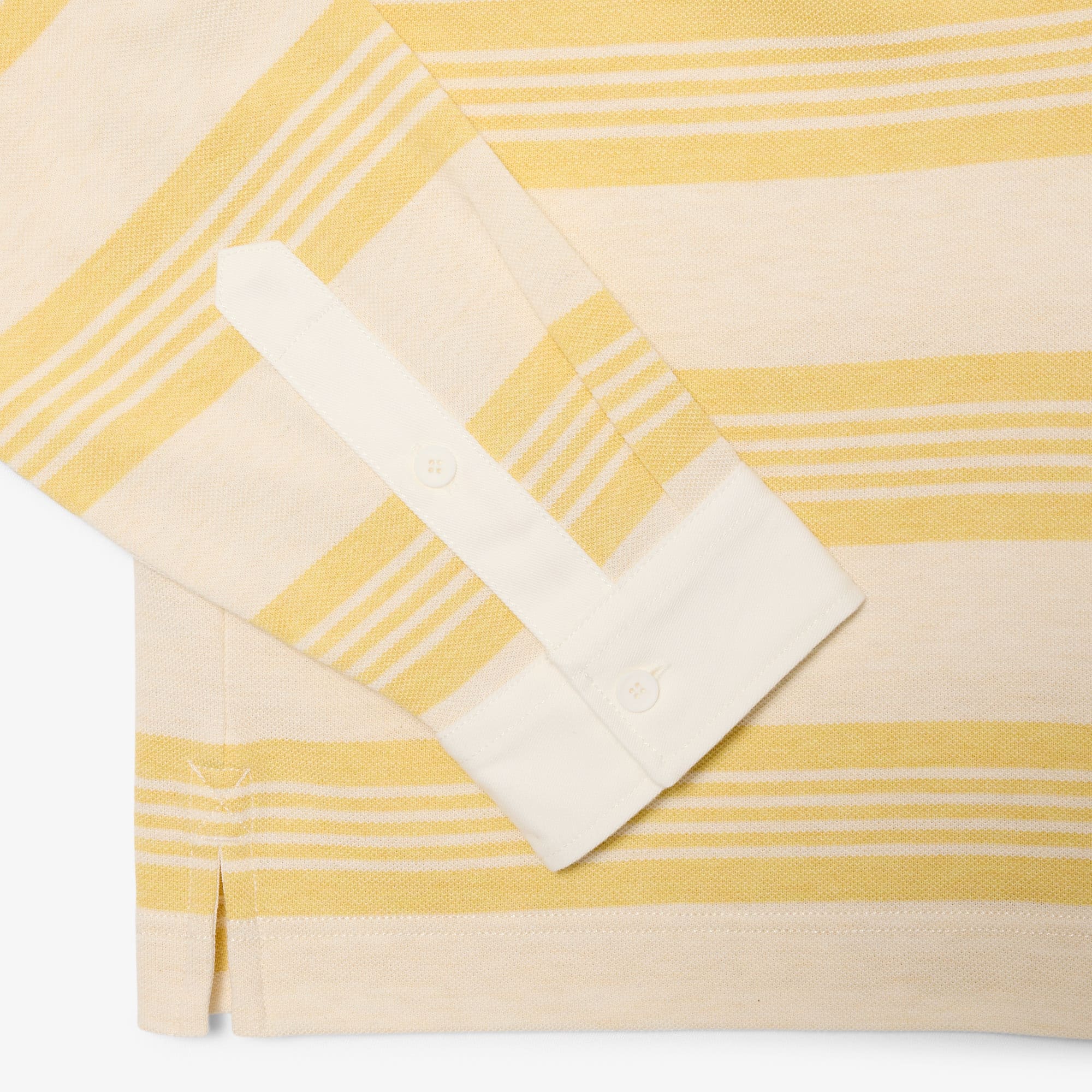 Relaxed Fit Striped Piqué Rugby Polo - Blanc