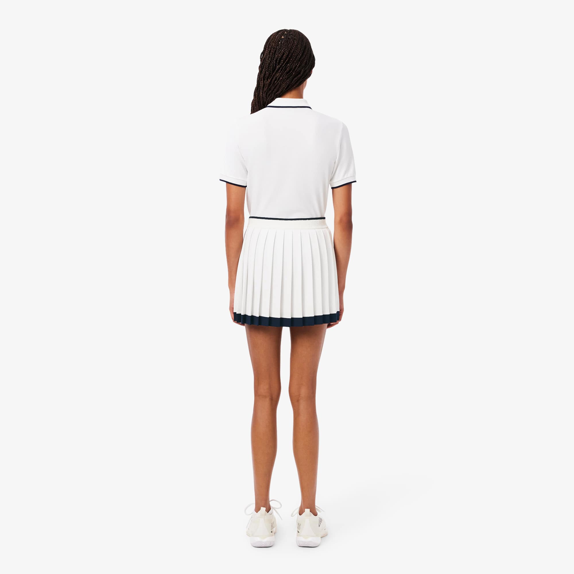 Women's Ultra Dry Tennis Heritage Stretch Skirt - White / Navy Blue