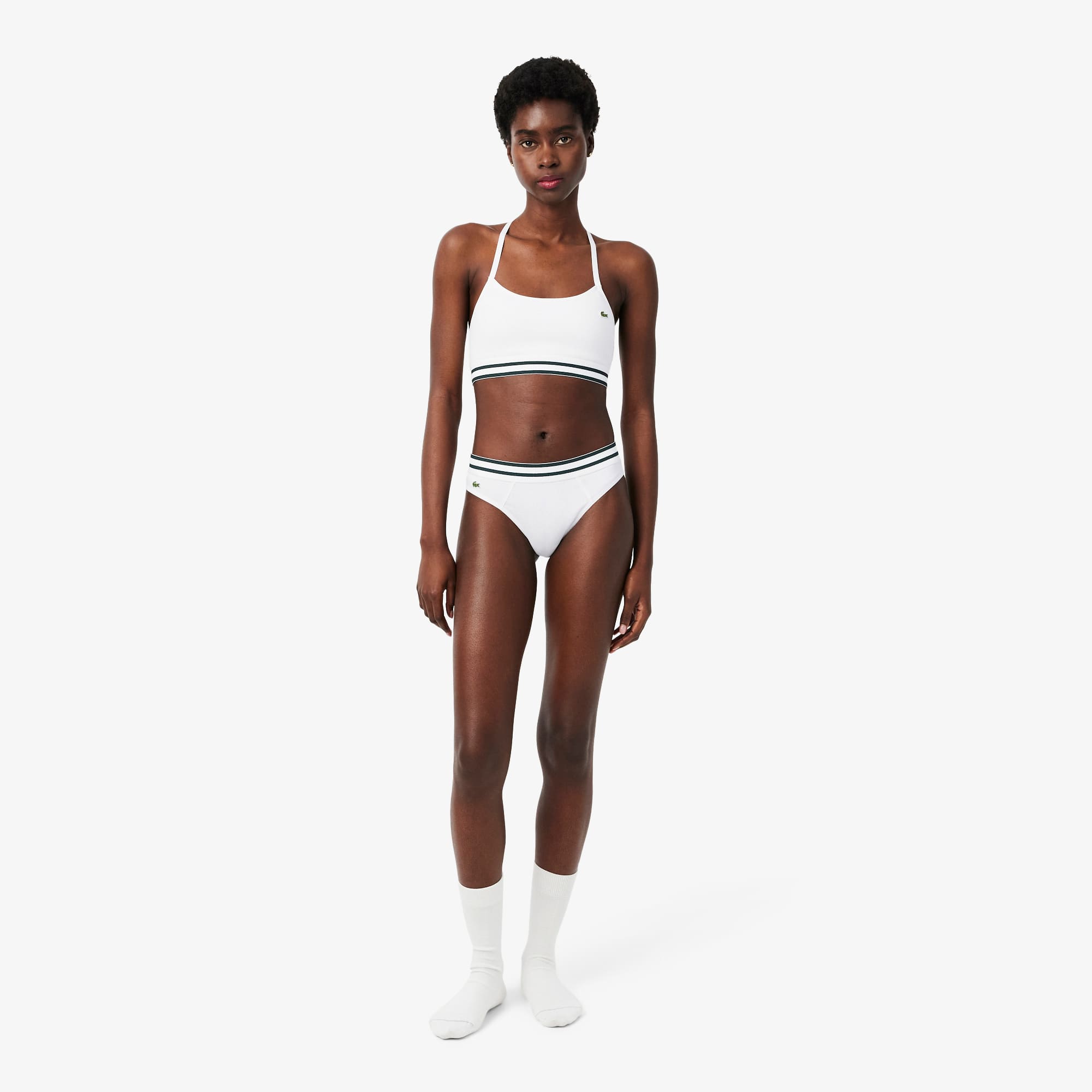 Ribbed Cotton Bralette - White
