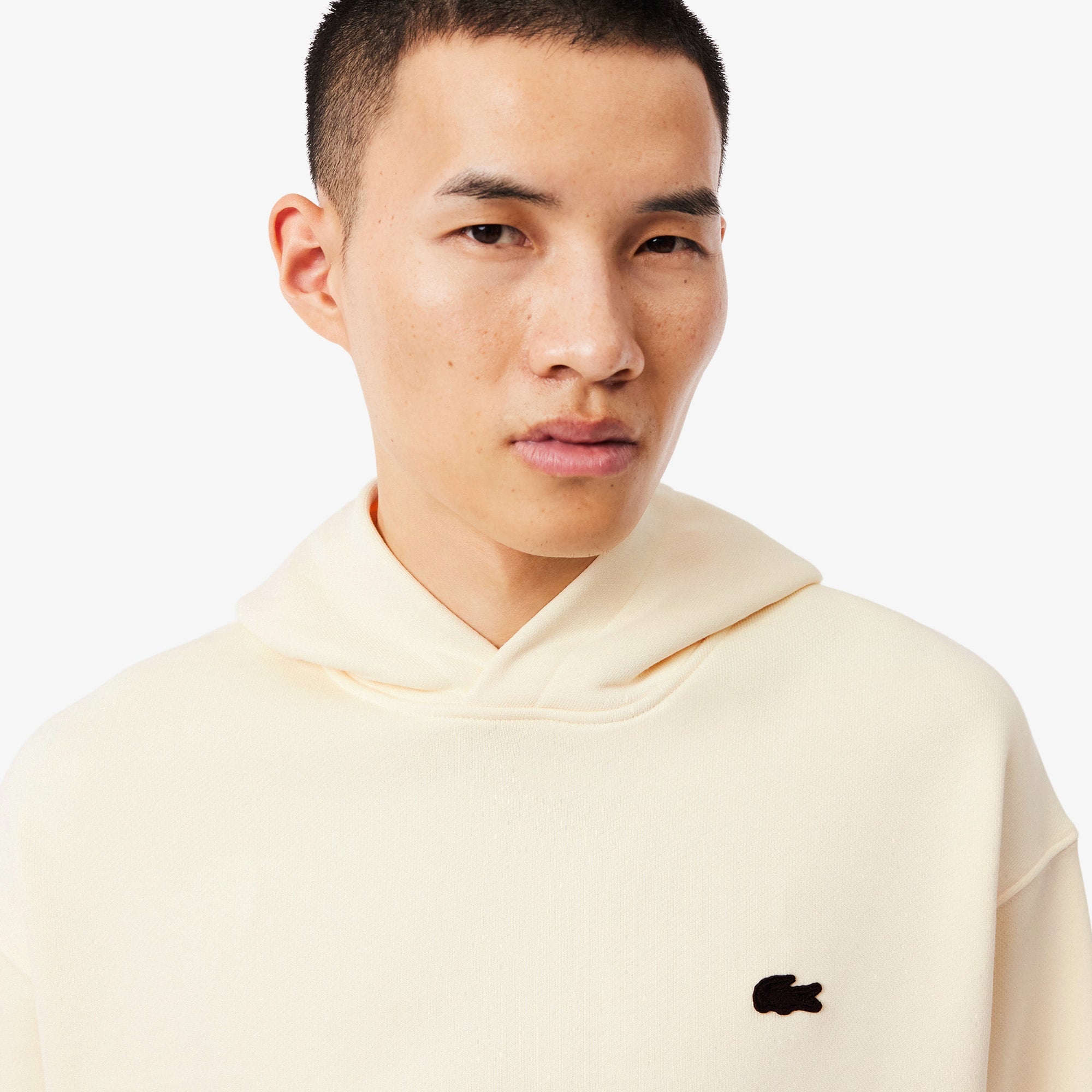 Loose Fit Printed Hoodie - Lemon Beige
