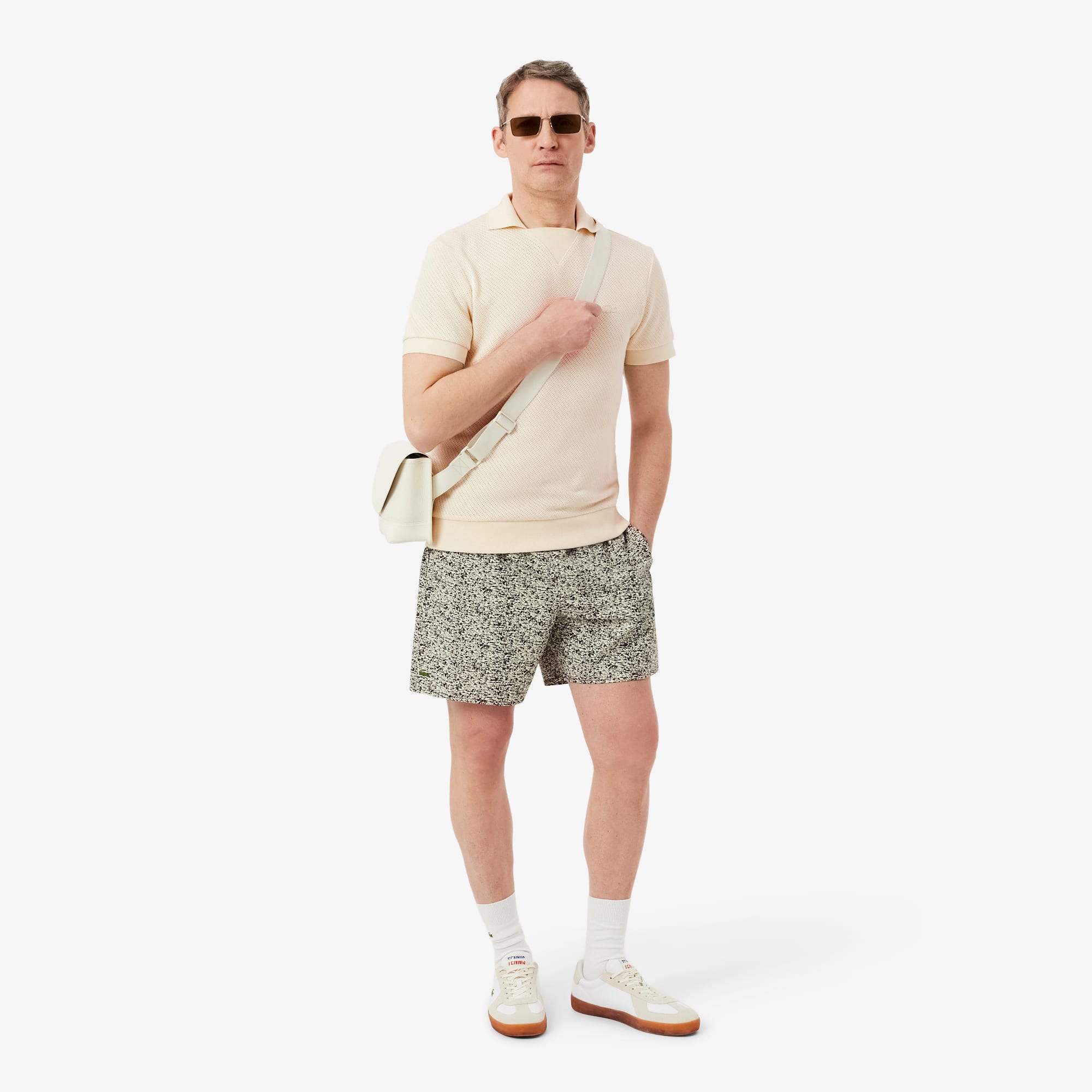 Regular Fit Lacy Cotton Polo - Beige