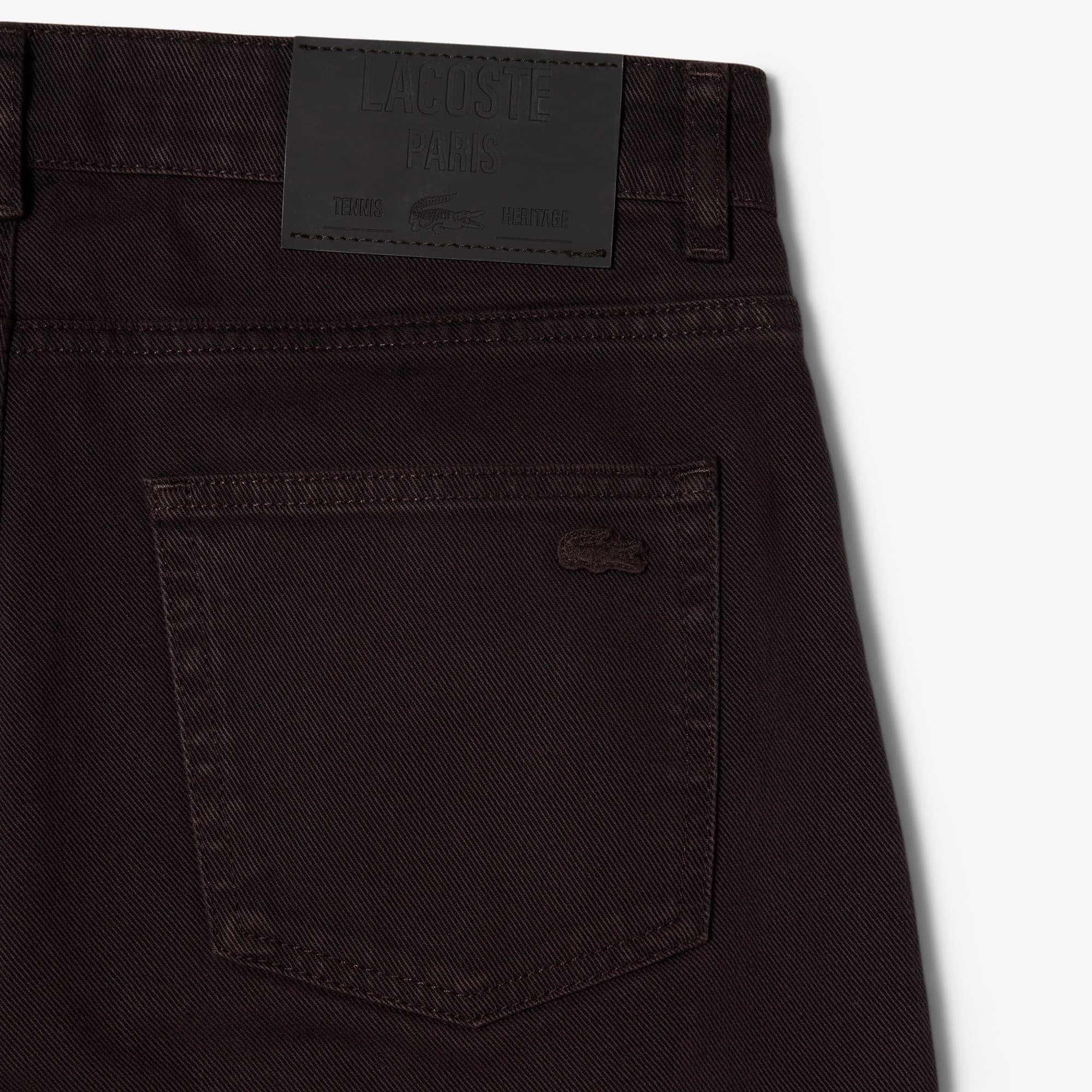 5 Pocket Straight Cut Denim Jeans - Brown