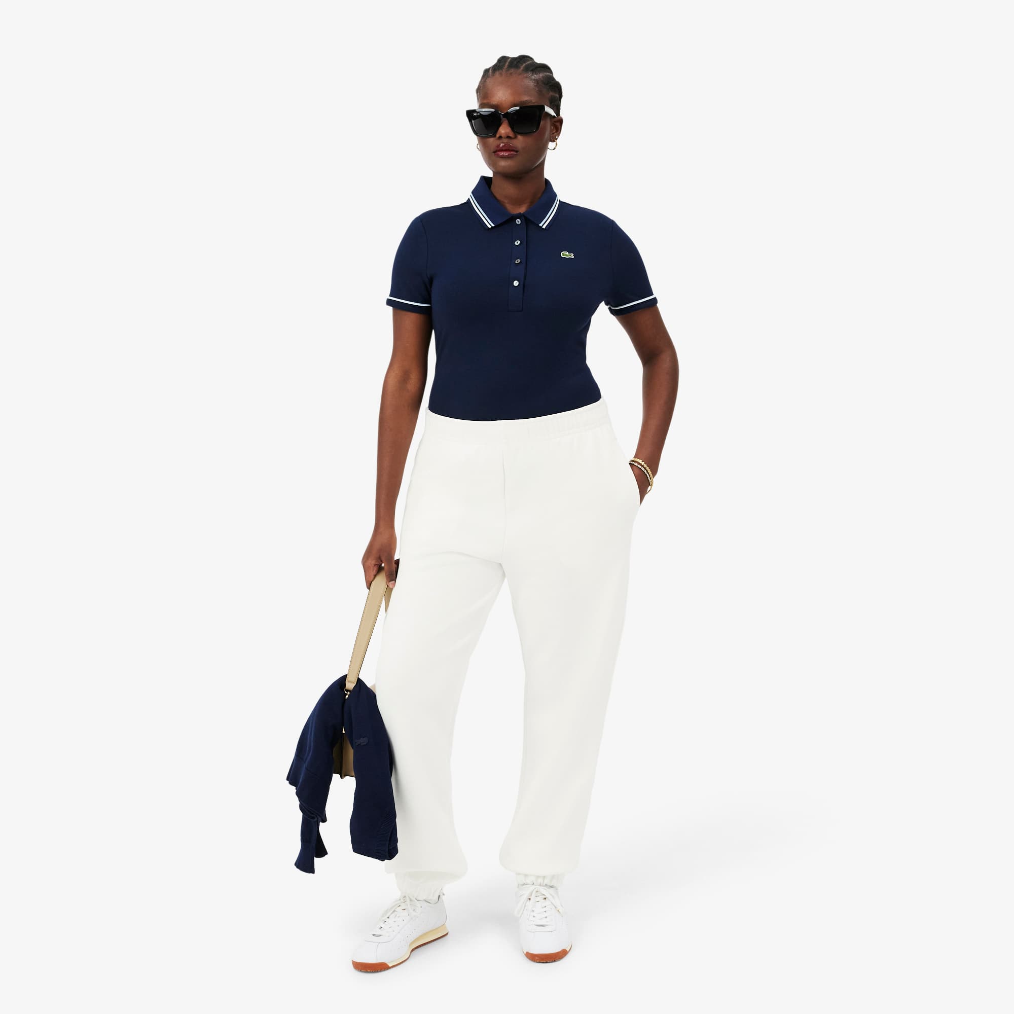 Women's Piqué Sweatpants - White