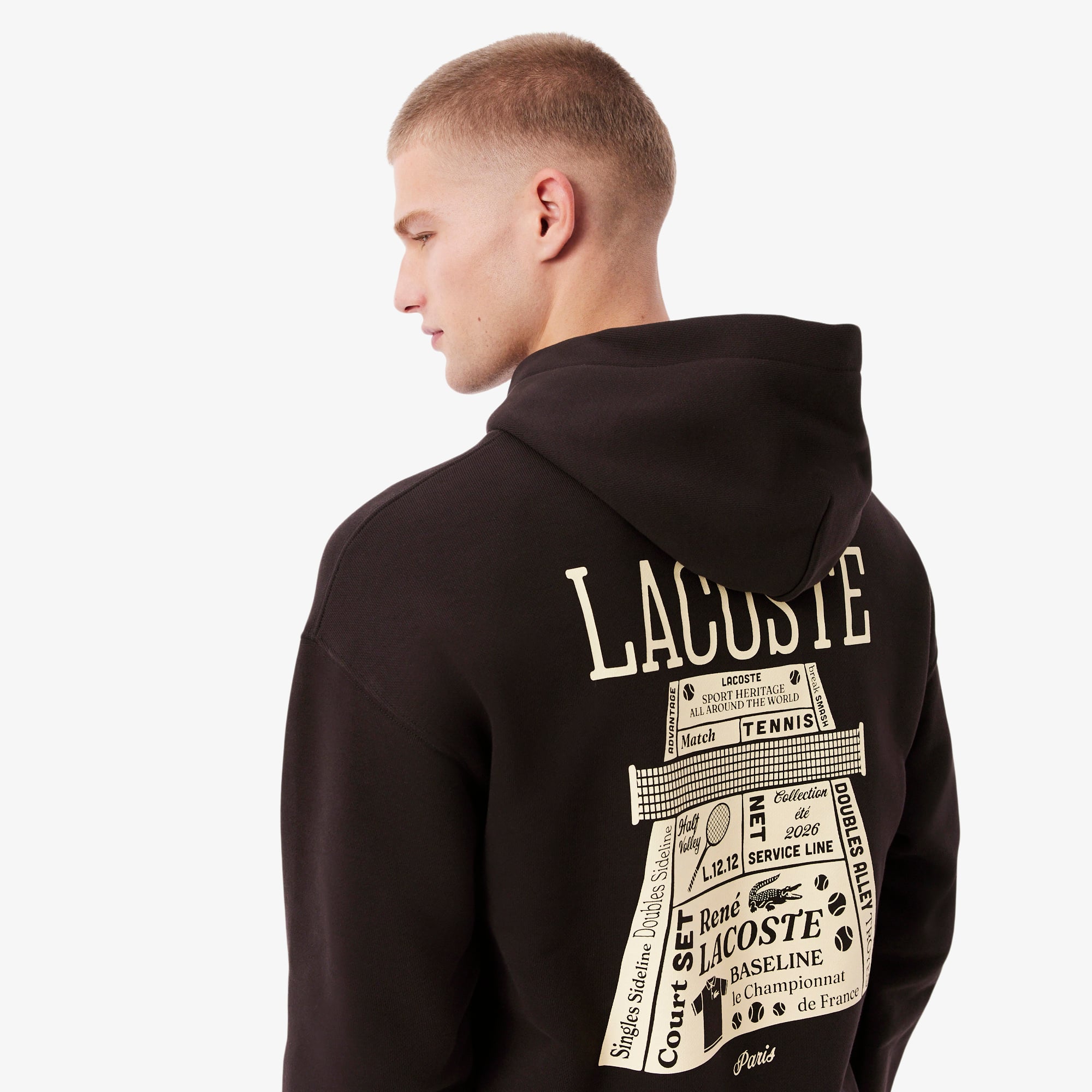 Loose Fit Printed Hoodie - Brown