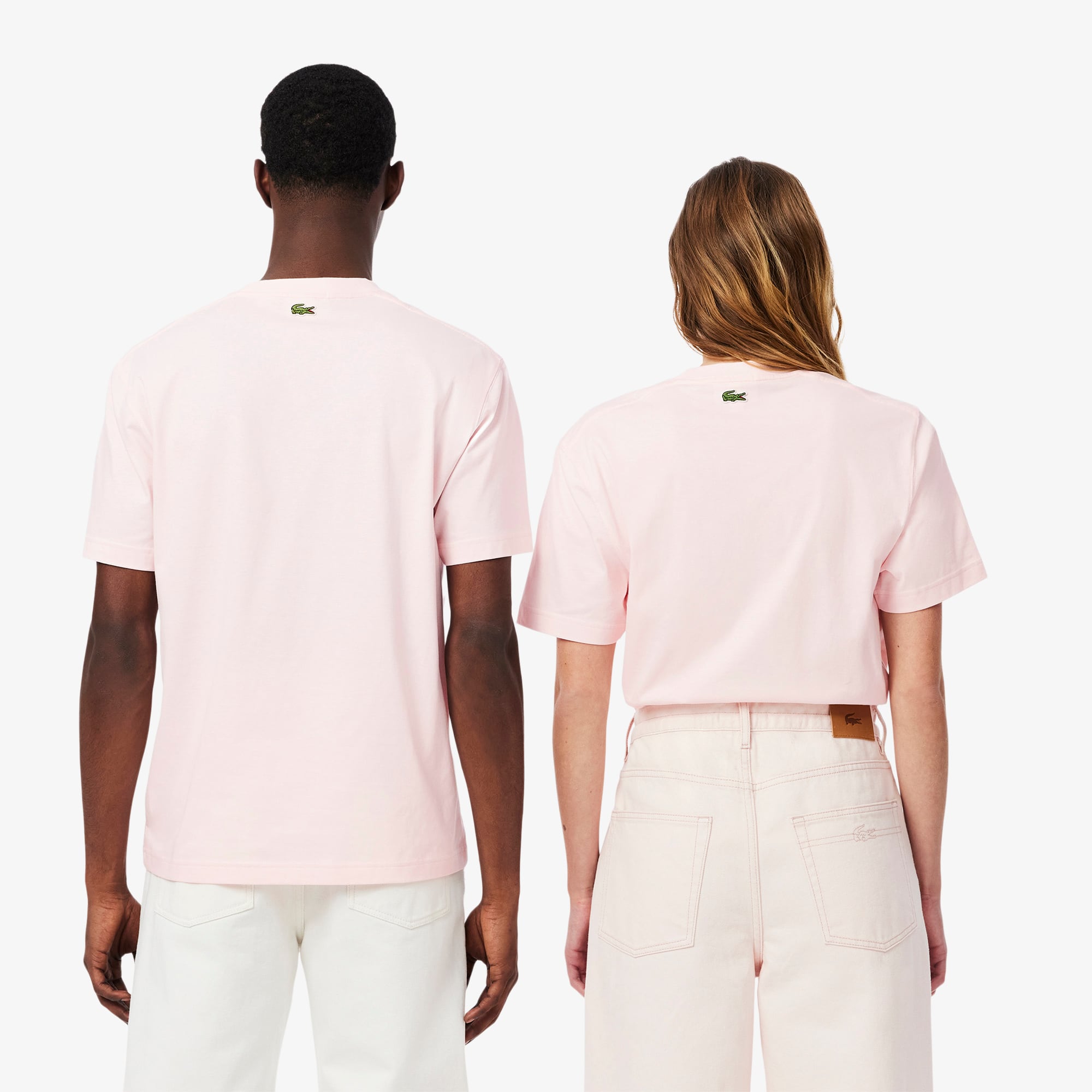 Unisex Signature Print Cotton T-Shirt - Light Pink